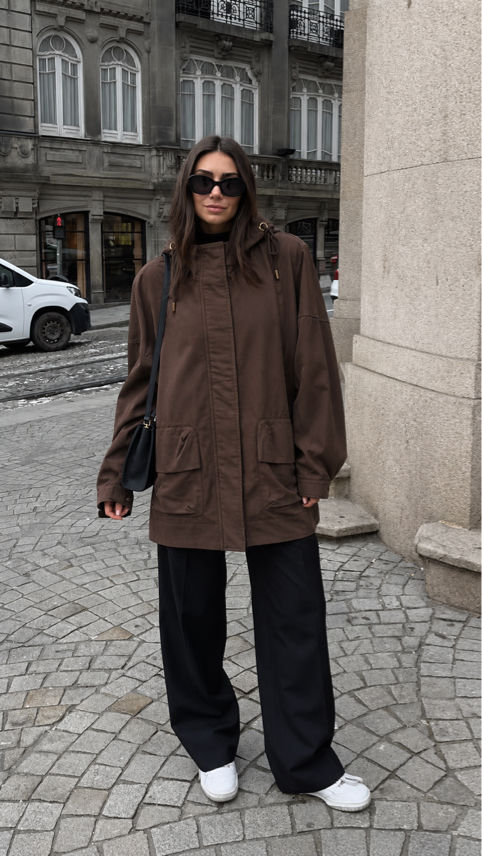 Oversize Jacke mit Kapuze