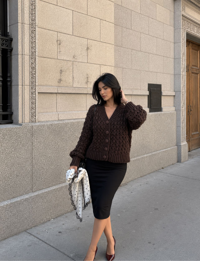 Lockerer Cardigan mit V‑Ausschnitt