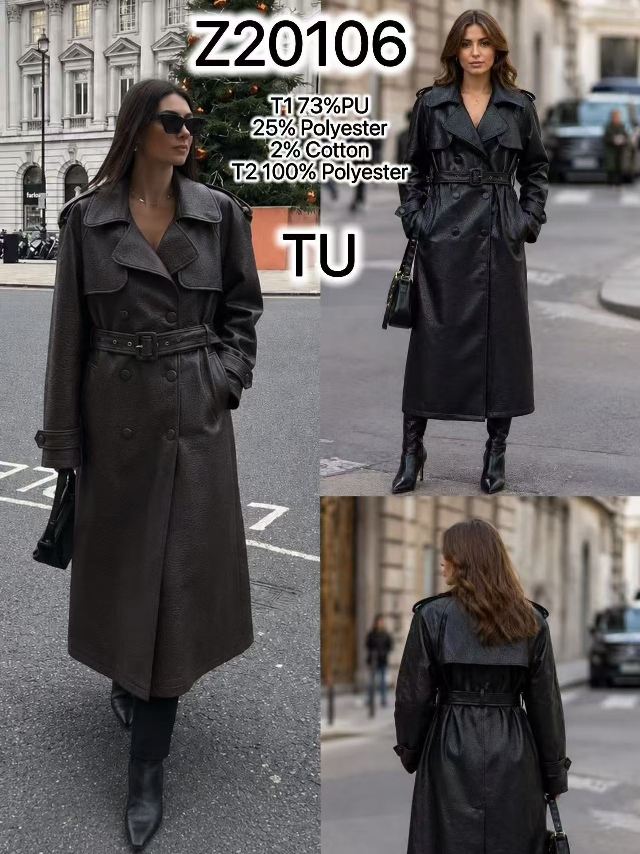 Midi-Trenchcoat mit Kragen