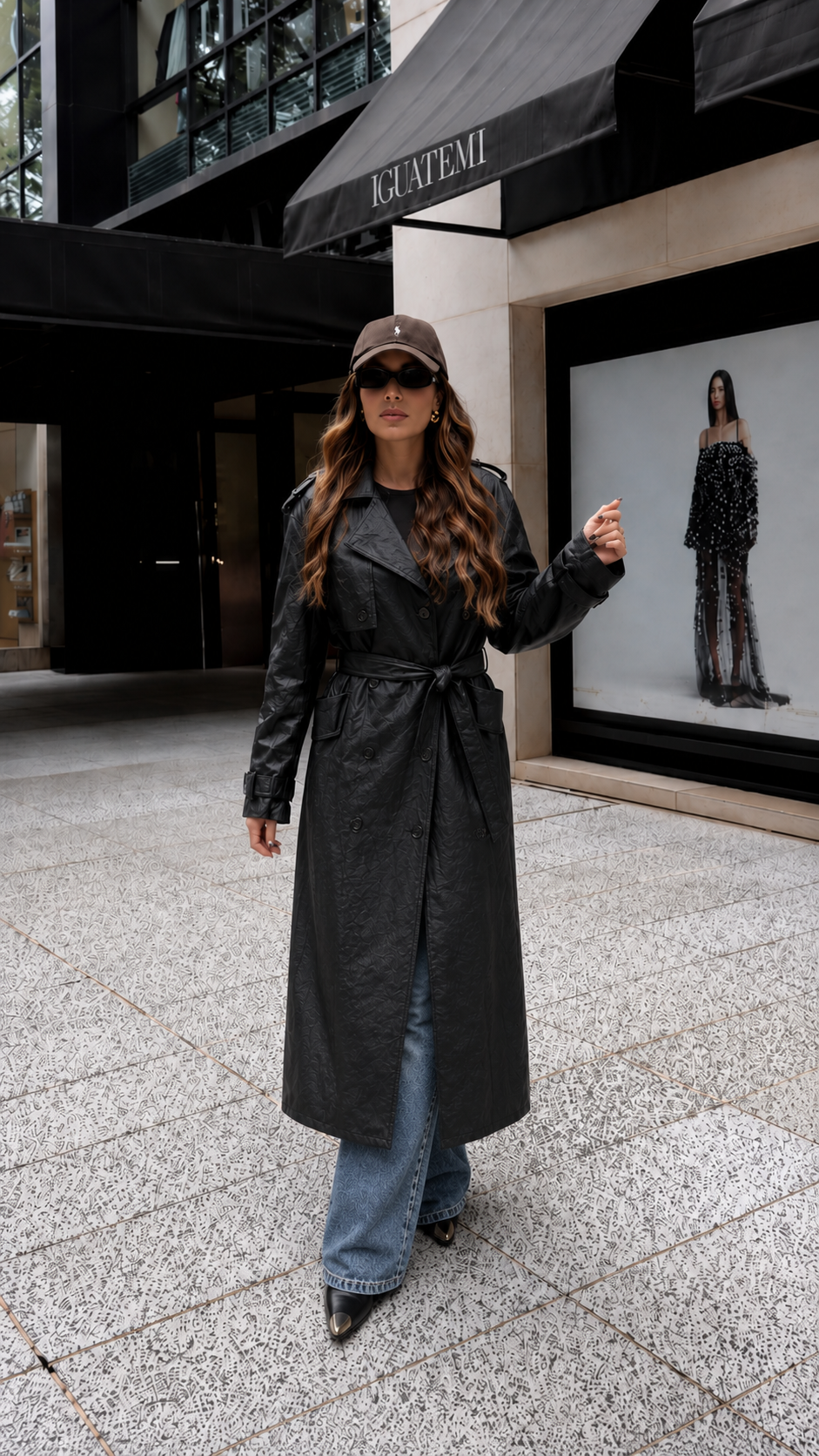 Midi-Trenchcoat mit Gürtel