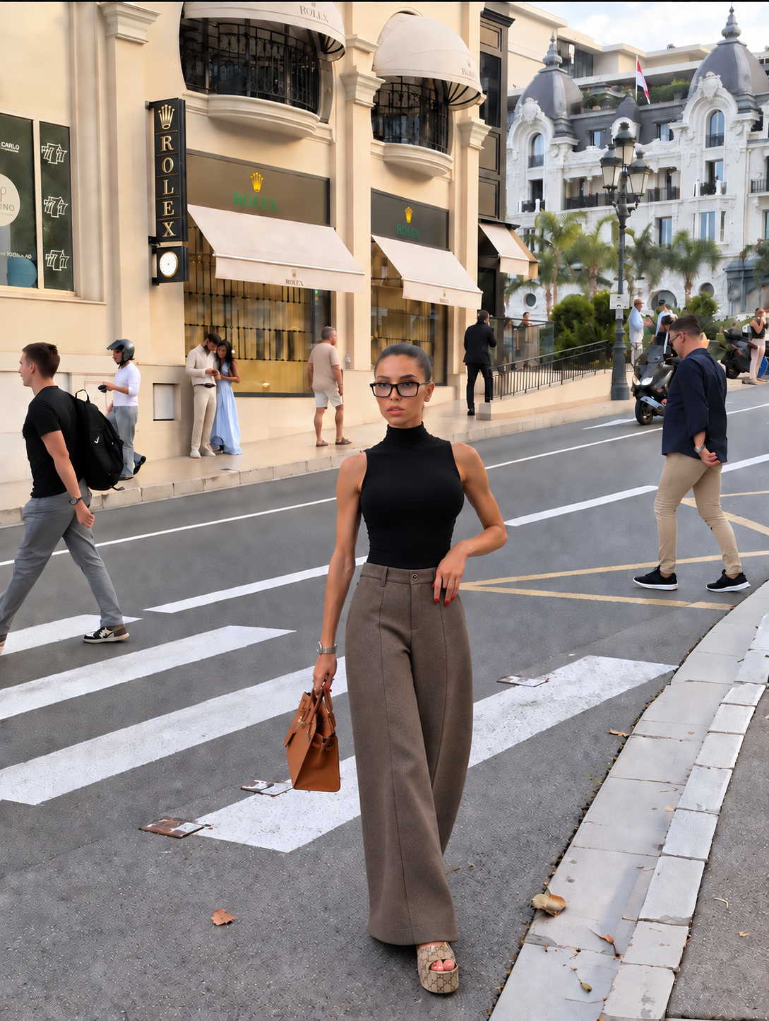 Weite Hosen mit Bundfalten
