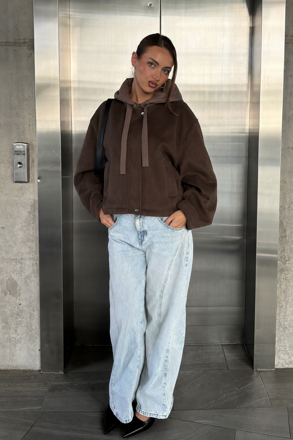 Oversize-Jacke mit Kapuze