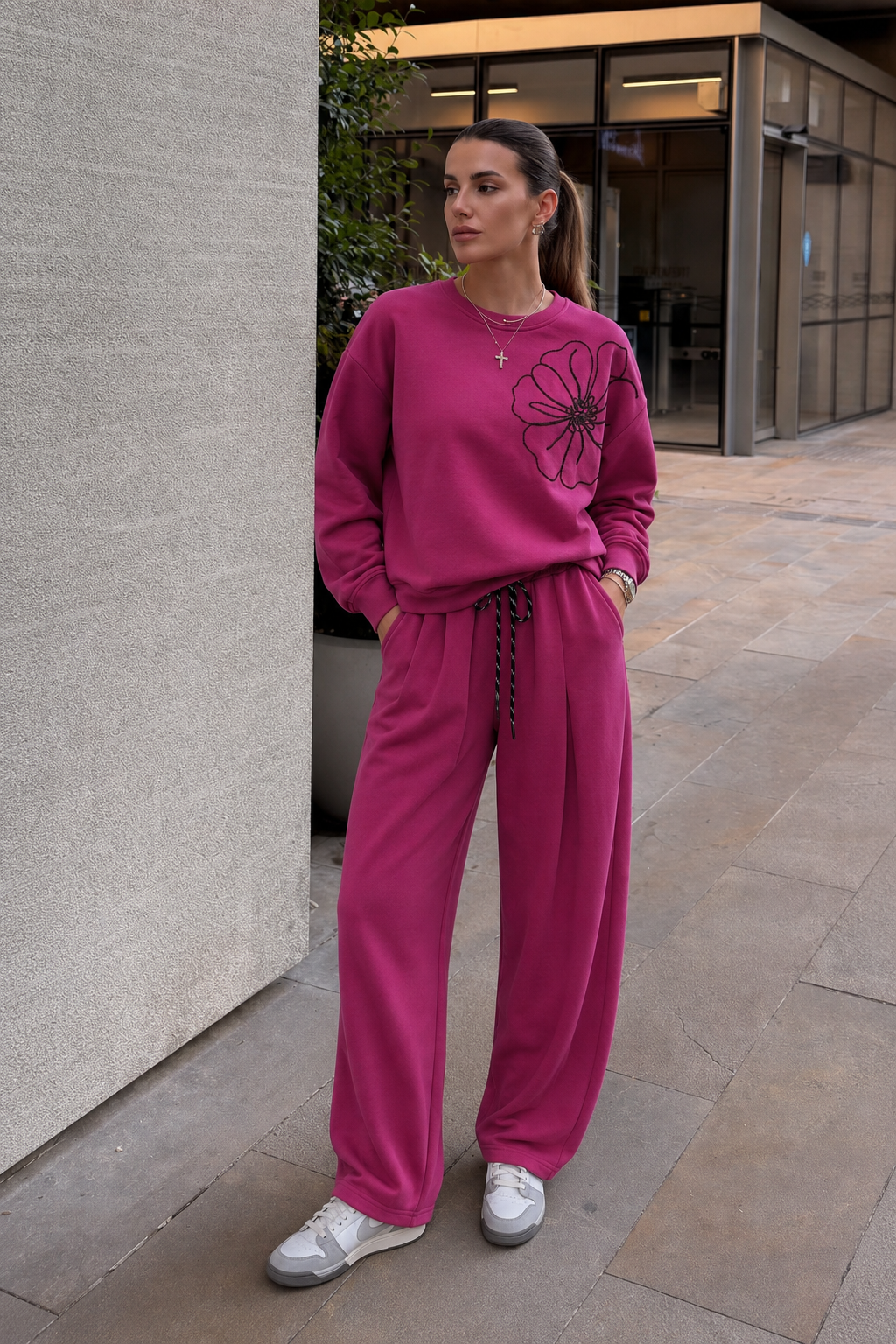 Oversized Sweatshirt mit Blumenprint