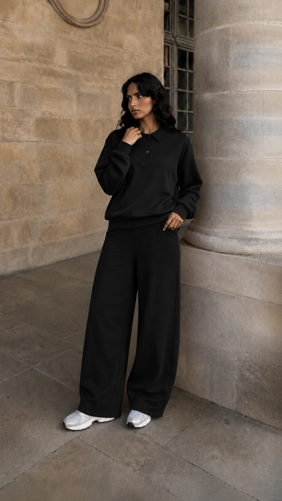 Oversize-Sweatshirt mit Polokragen