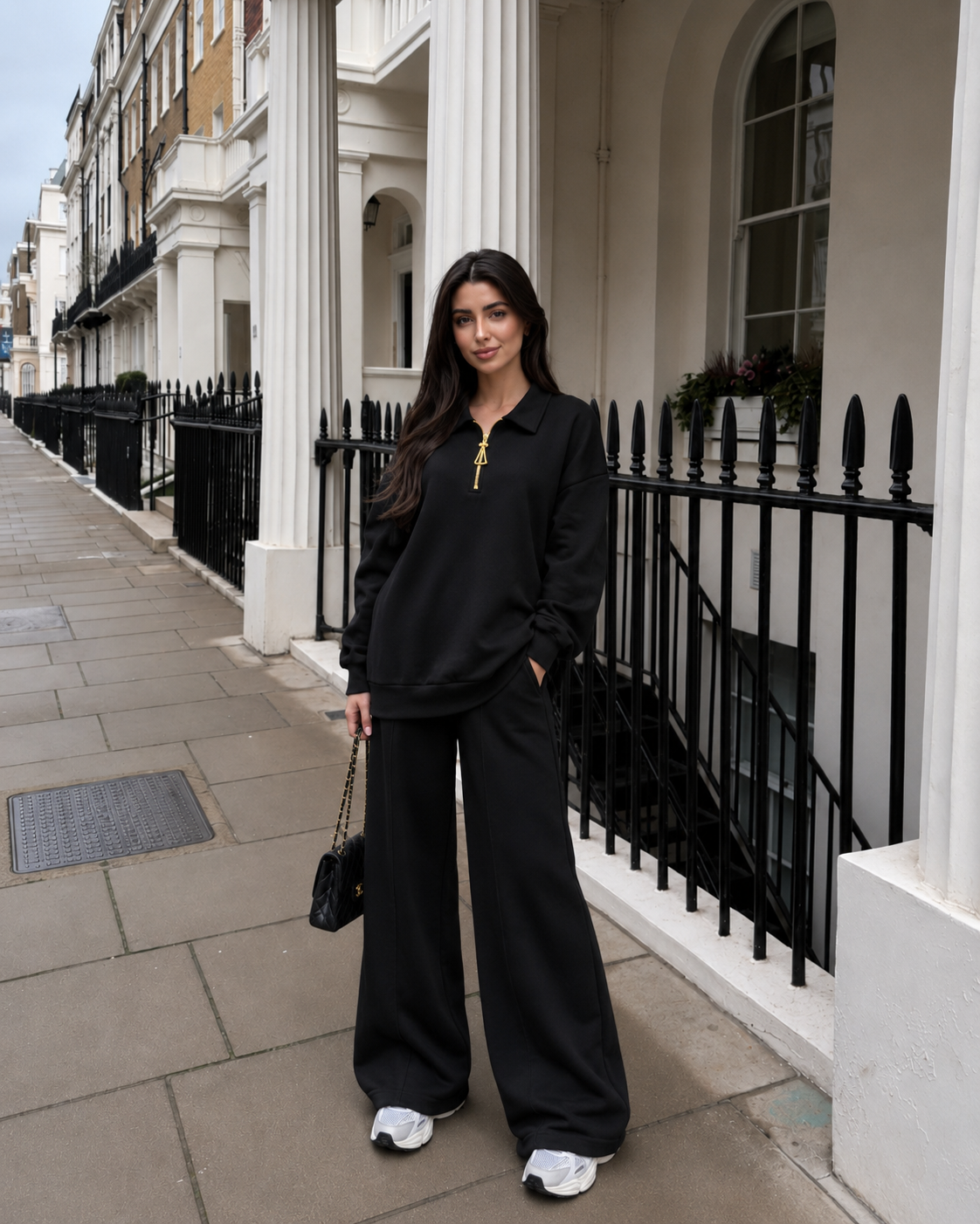 Oversized Sweatshirt mit Stehkragen