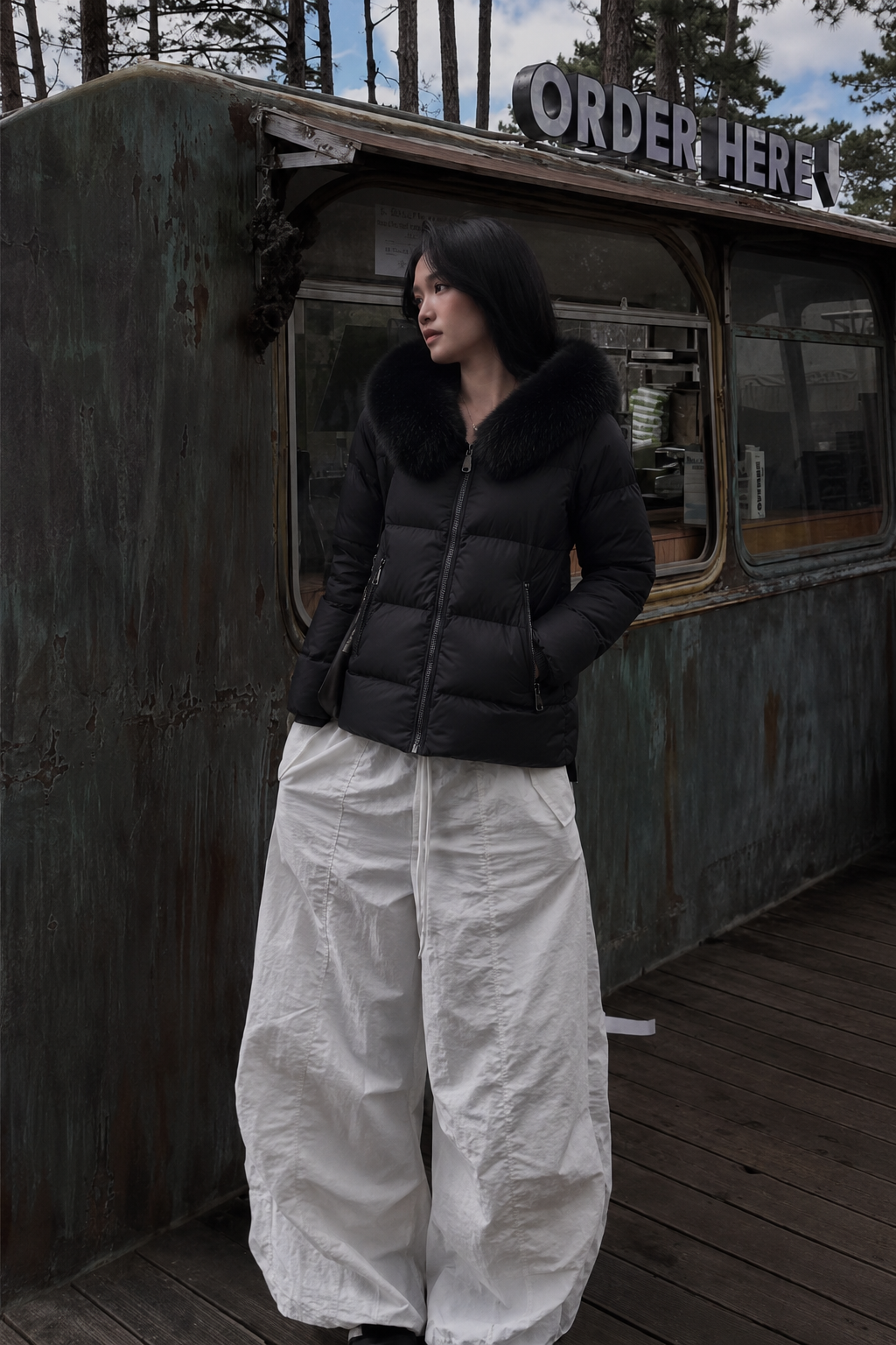 Steppjacke mit Kapuze