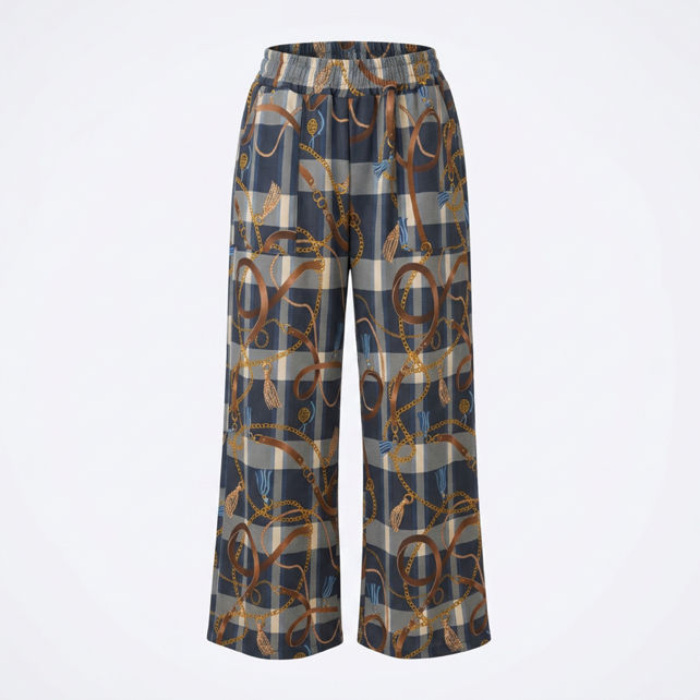 Palazzo-Hose mit geometrischem Muster