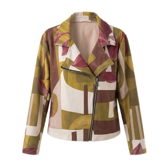 Kurze Jacke mit asymmetrischem Reißverschluss