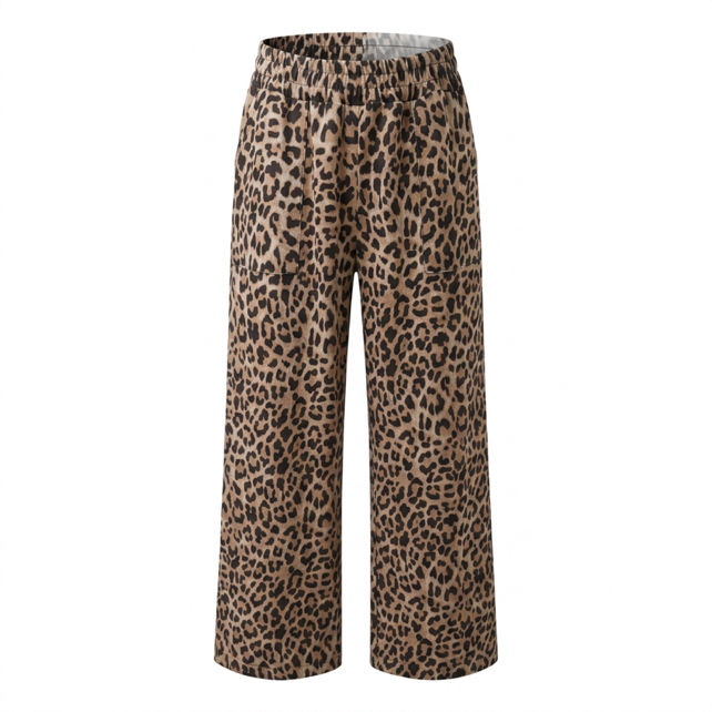 Wide‑Leg Hose mit Leopardenmuster