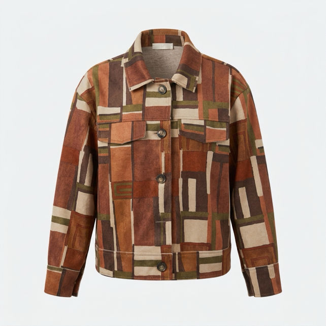 Hemdjacke mit geometrischem Muster
