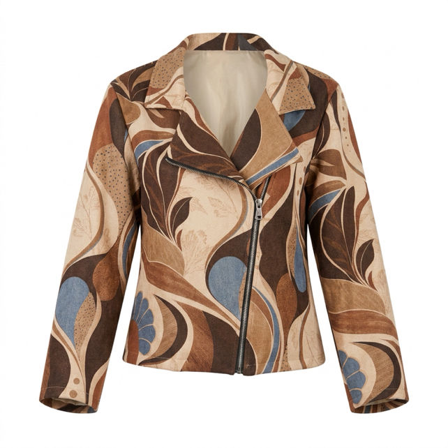 Kurze Bikerjacke mit Revers im taillierten Schnitt