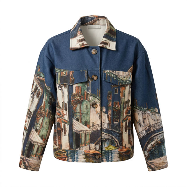 Hemdjacke mit Print