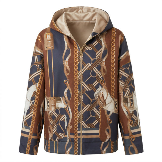 Kapuzensweatshirt mit Reiter-Muster