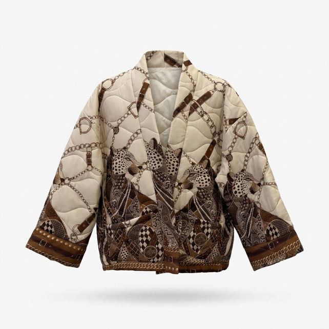 Gesteppte Kimono-Jacke