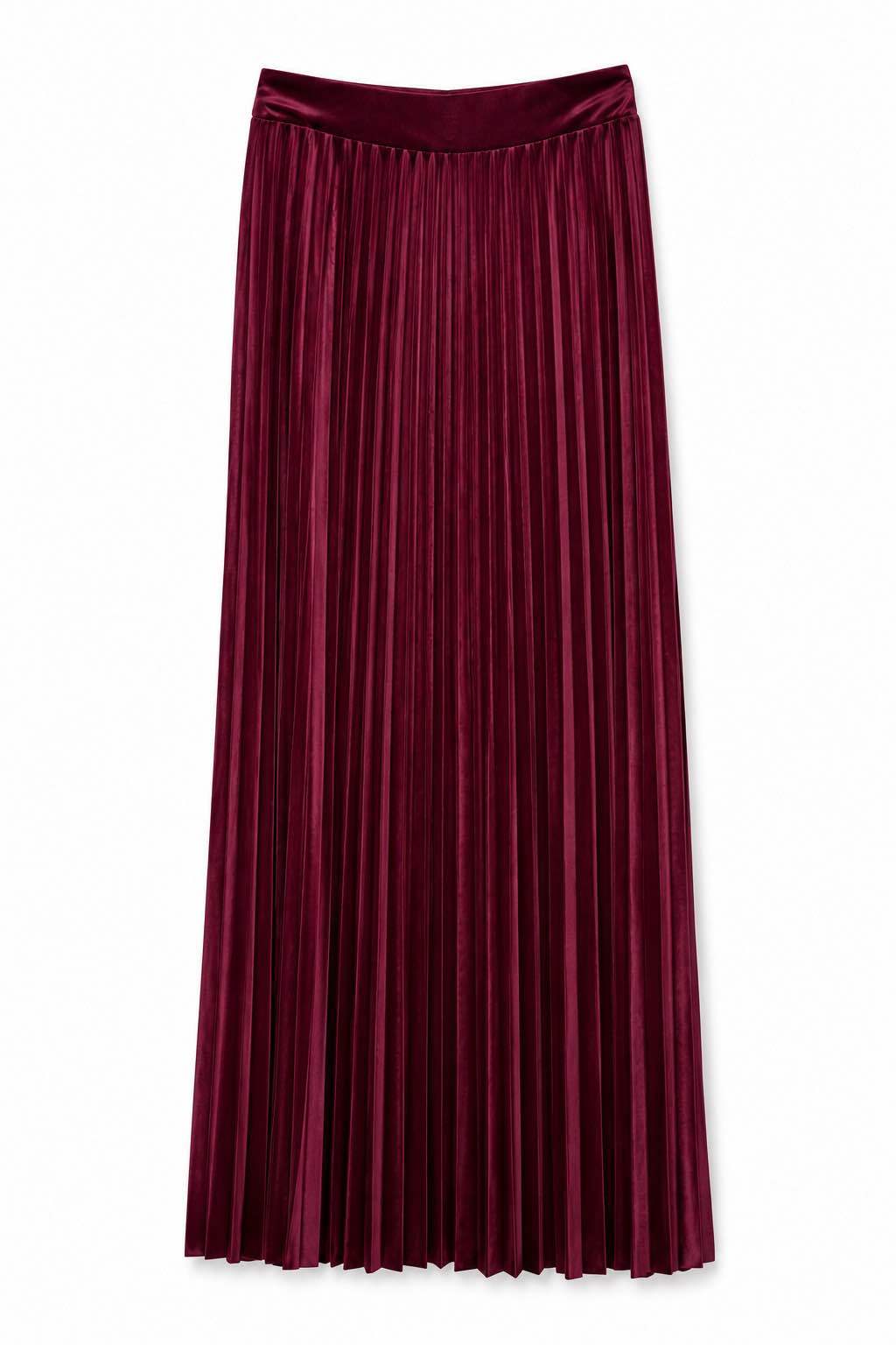Plissierter A‑Line Maxi‑Rock