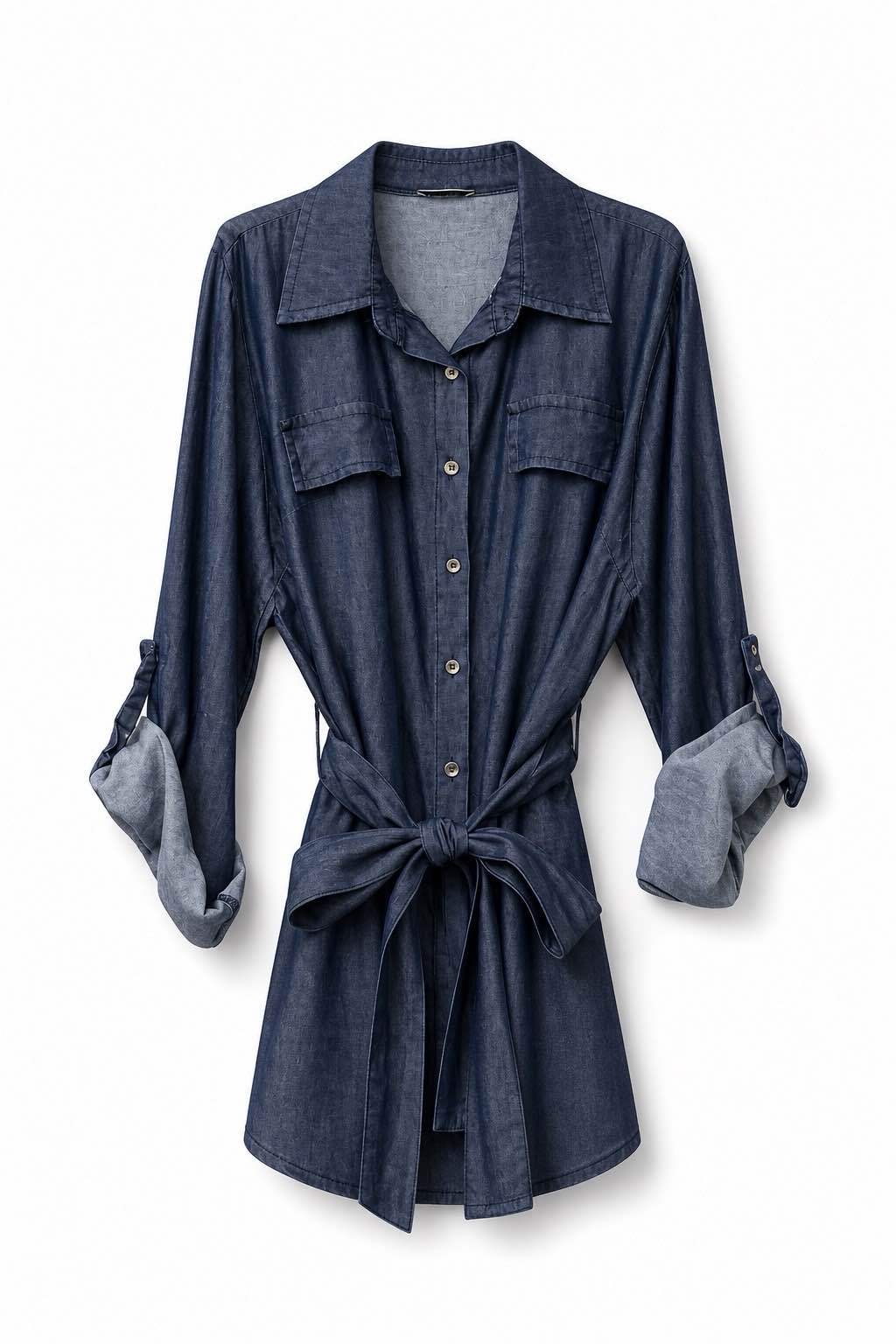 Hemdblusenkleid Mini mit Gürtel