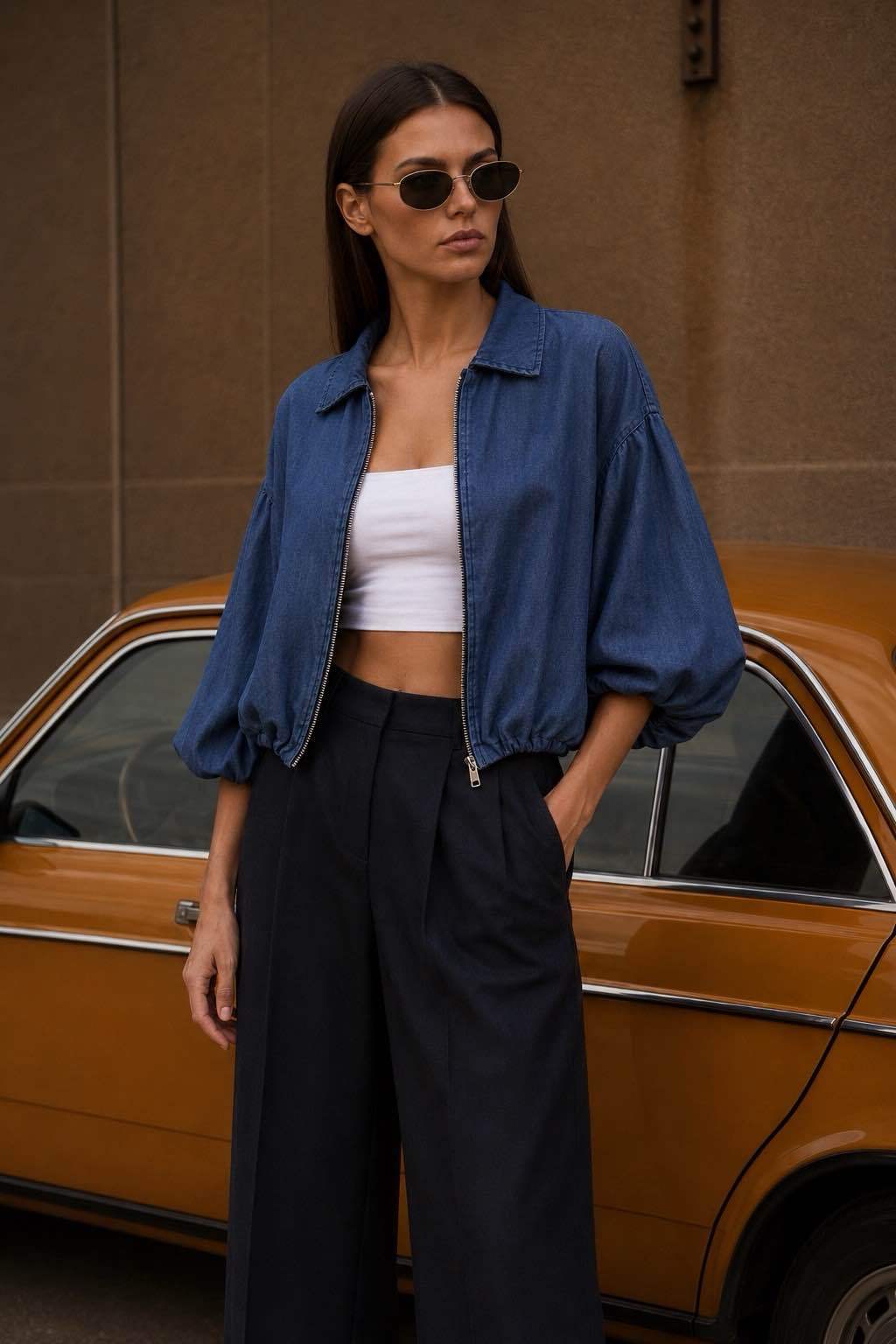 Oversize-Jacke mit Hemdkragen
