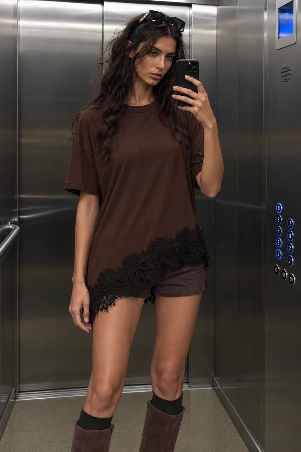 Lockeres asymmetrisches Shirt