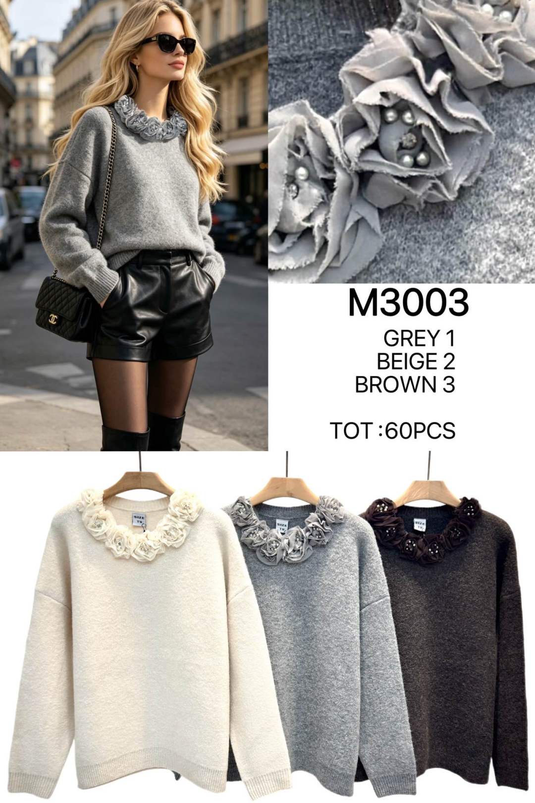 Lässiger Pullover mit Verzierungen