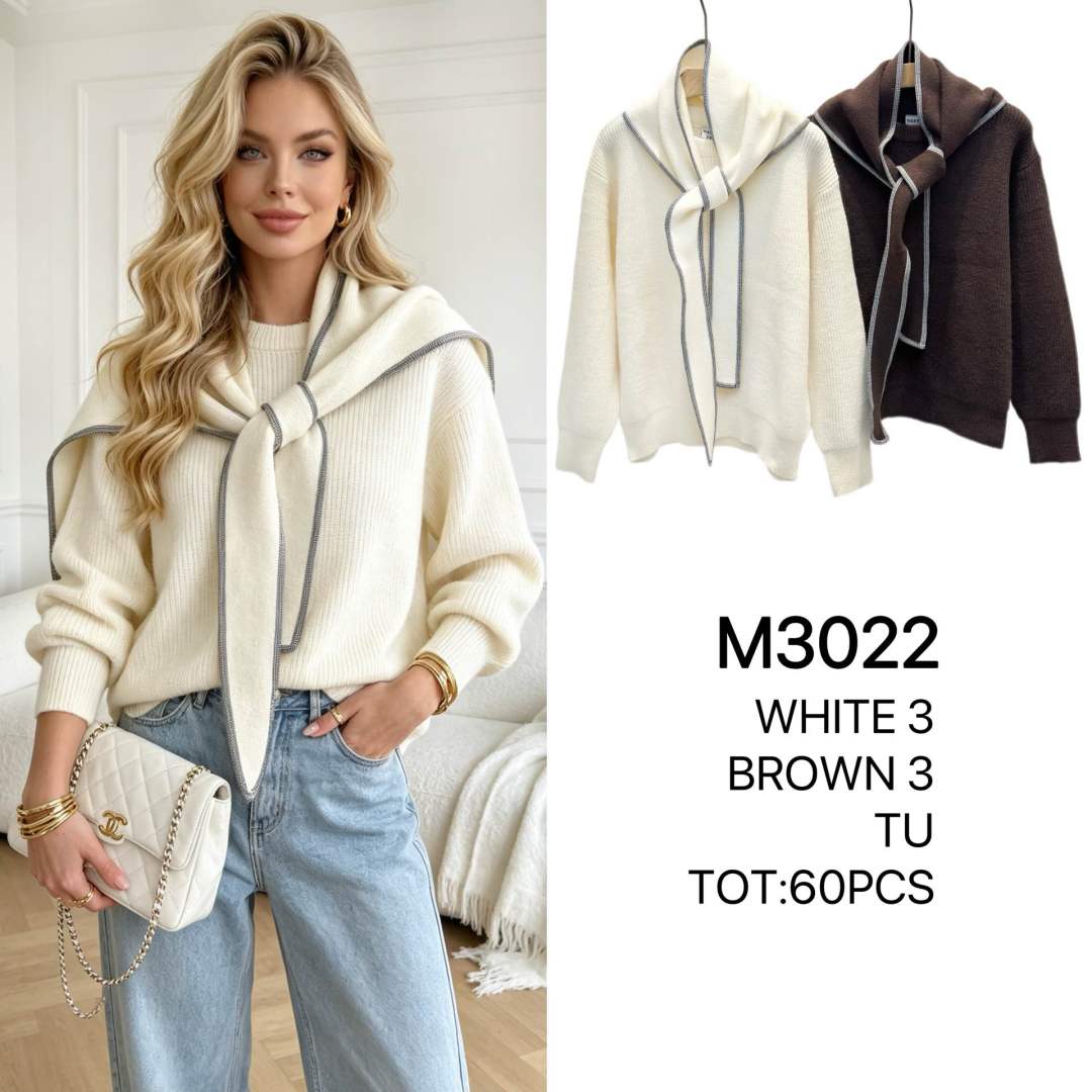 Gerippter Pullover mit rundem Ausschnitt