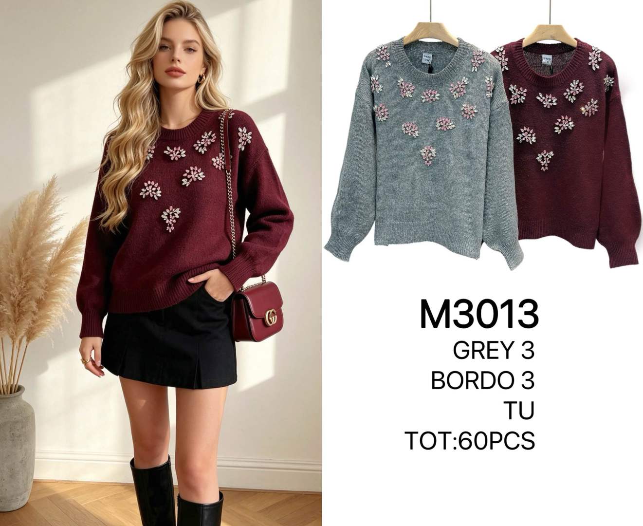 Regular-Pullover mit Stickerei
