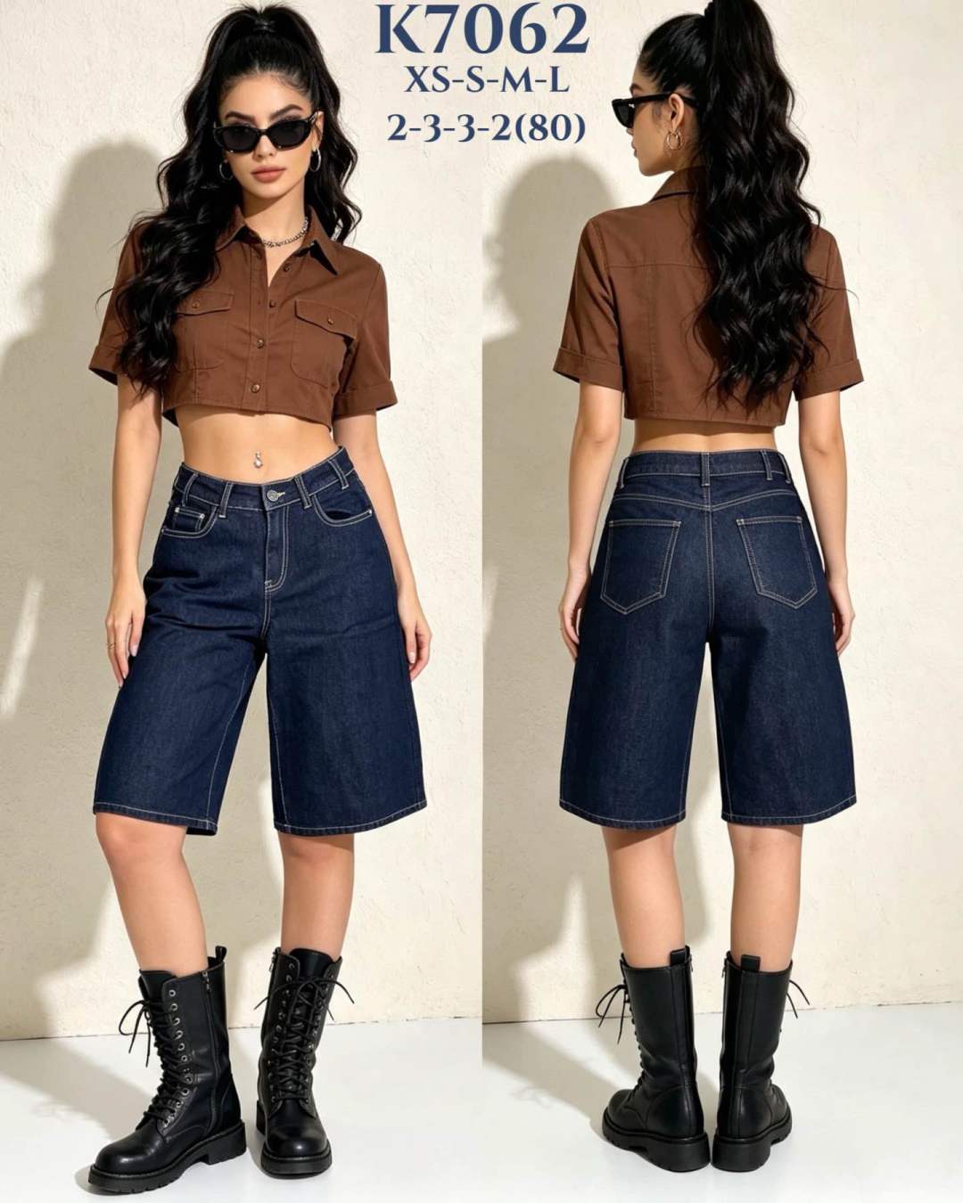Weite Shorts mit hohem Bund
