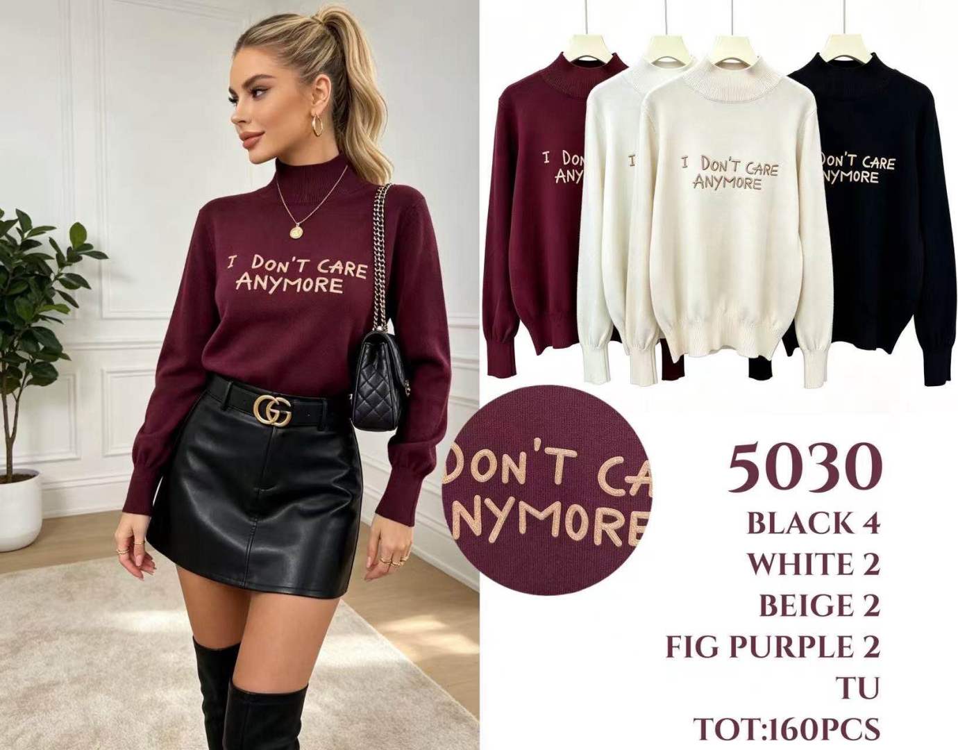 Pullover mit Stehkragen, gerader Schnitt