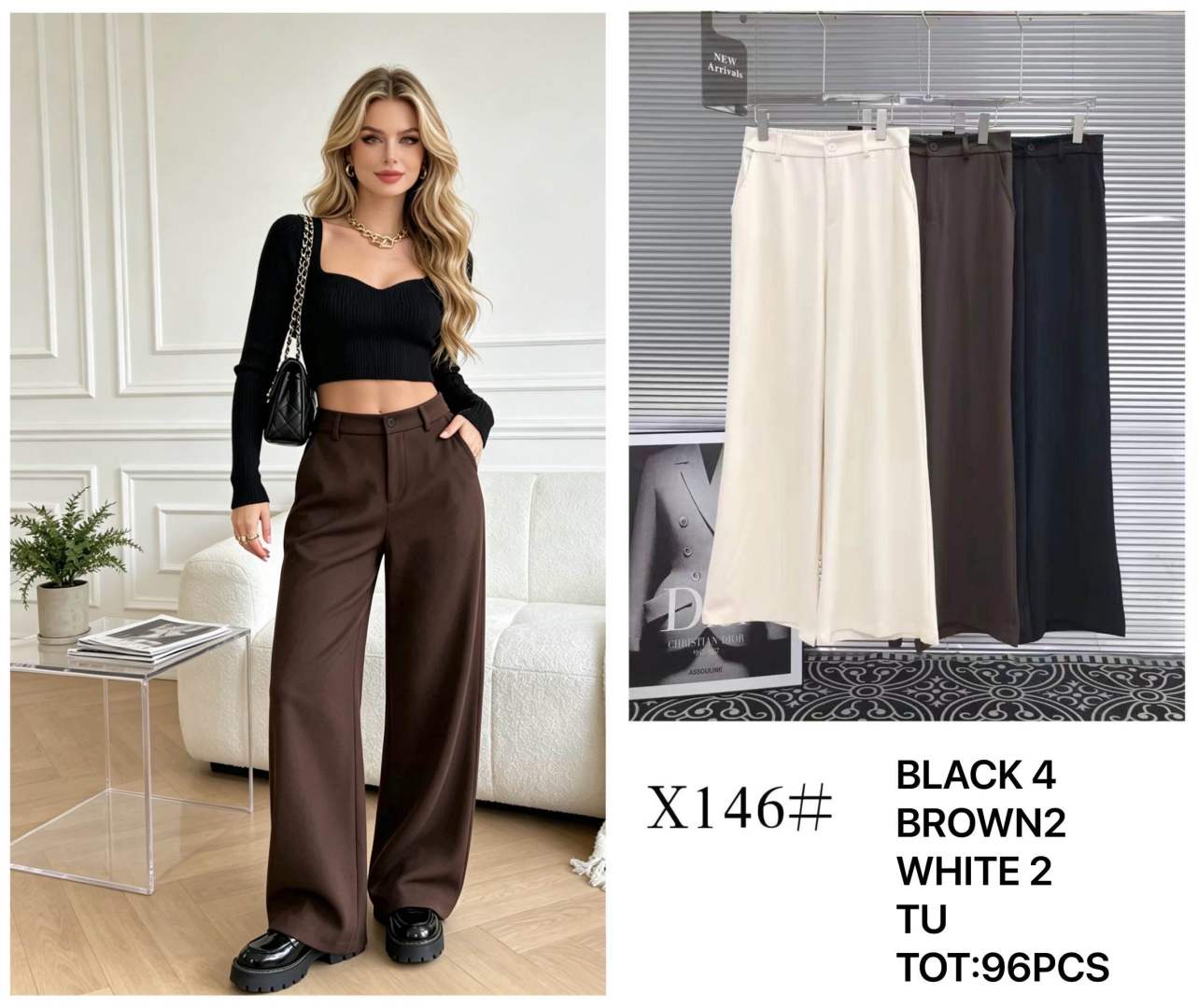 Hose im Wide-Leg-Schnitt mit Vorderfalte