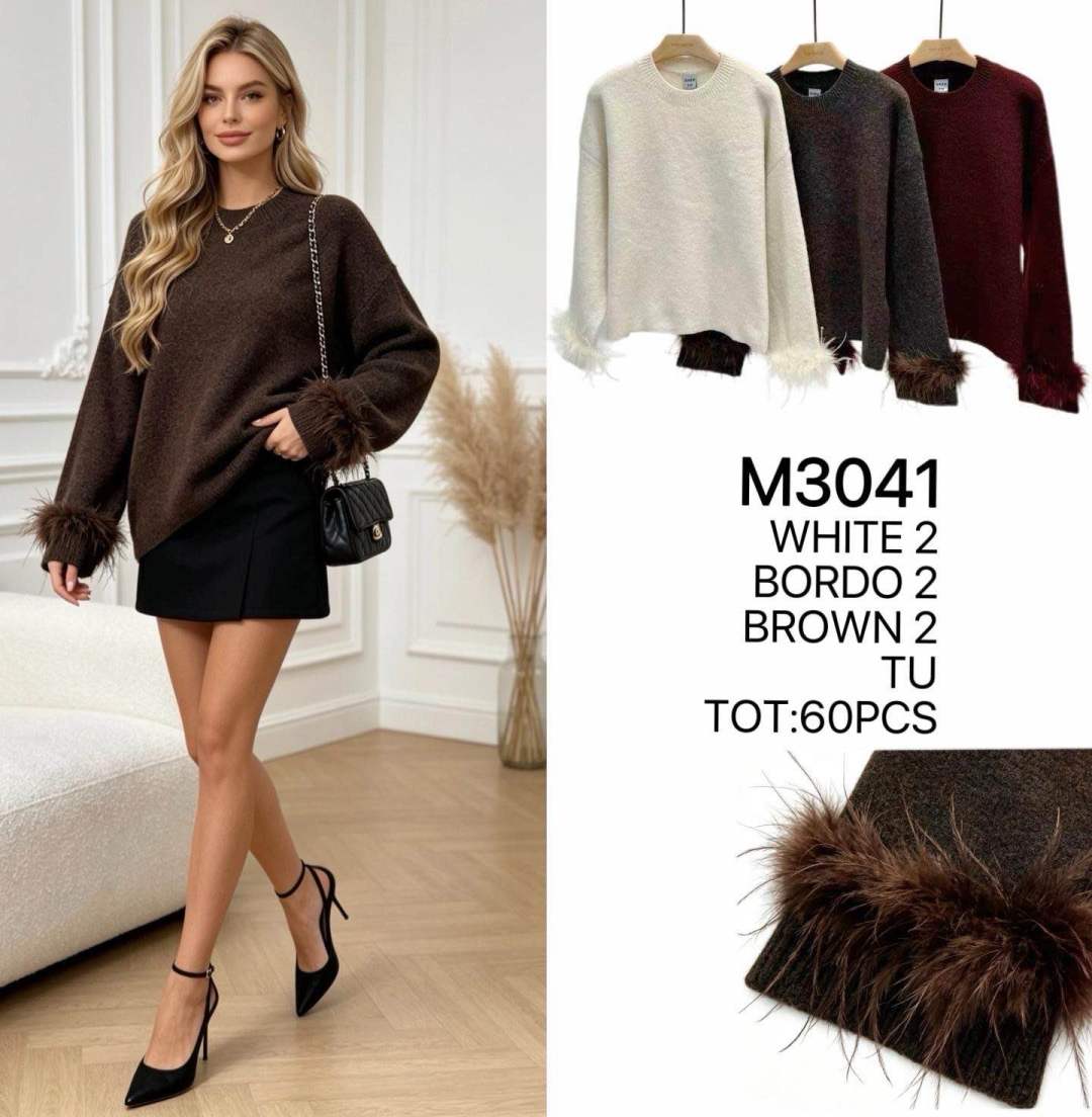 Oversize-Pullover mit Fransen
