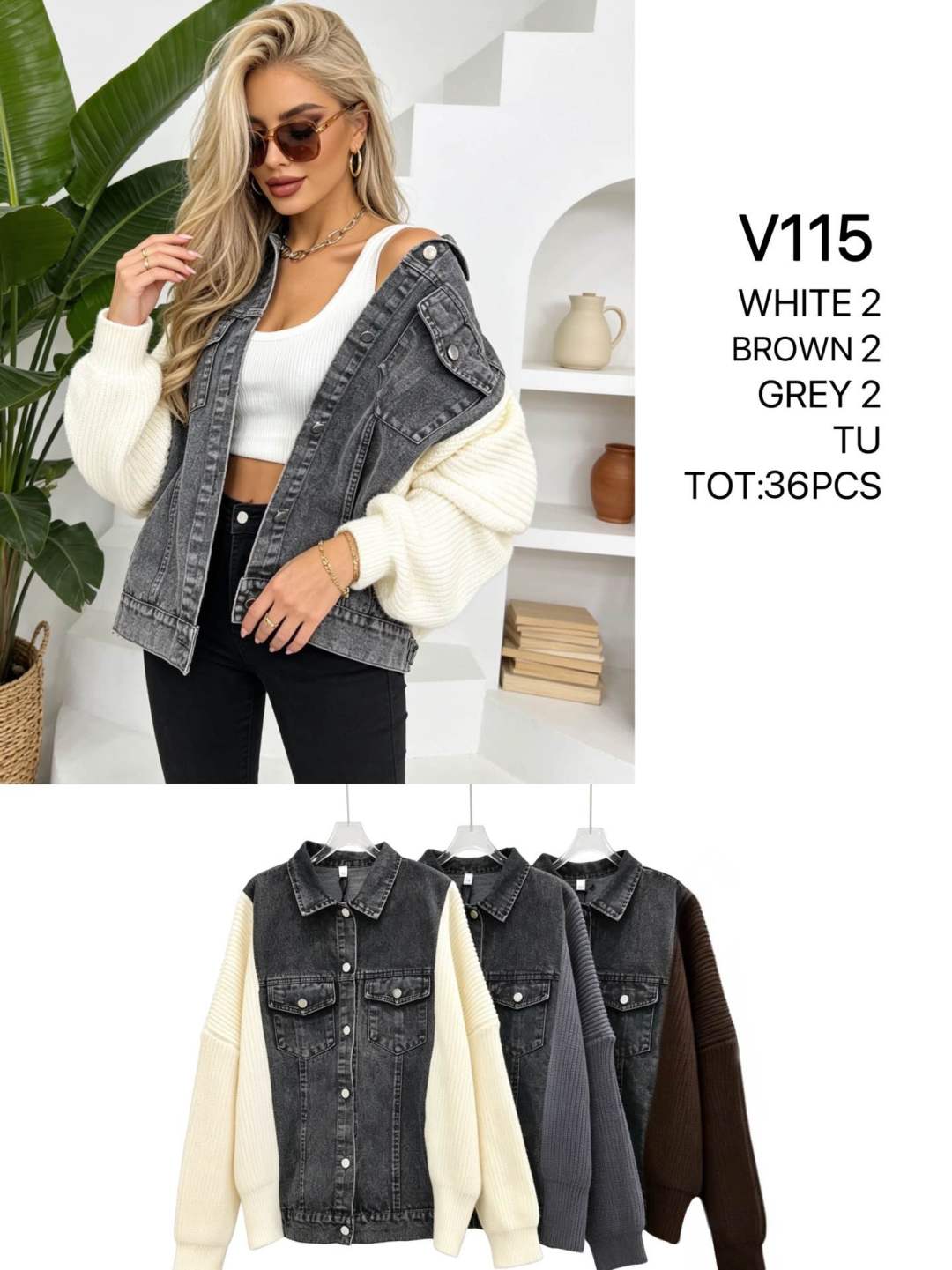 Katana-Jacke mit Strickärmeln