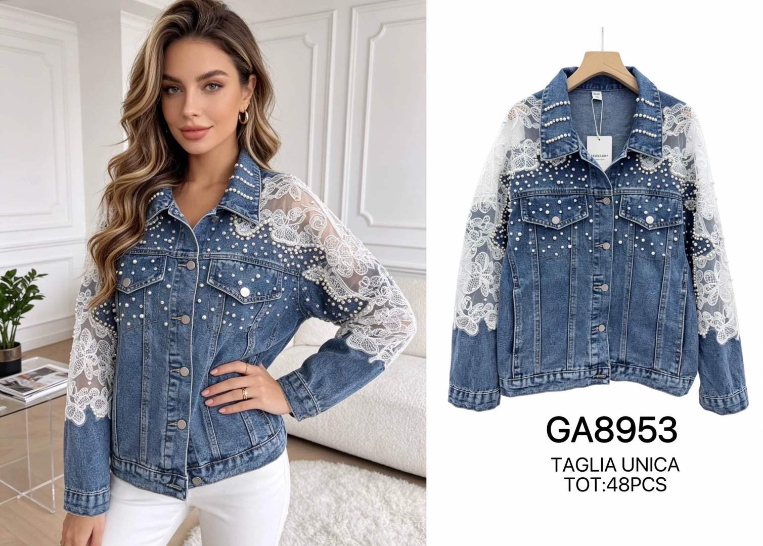 Jeans-Katana mit Spitze