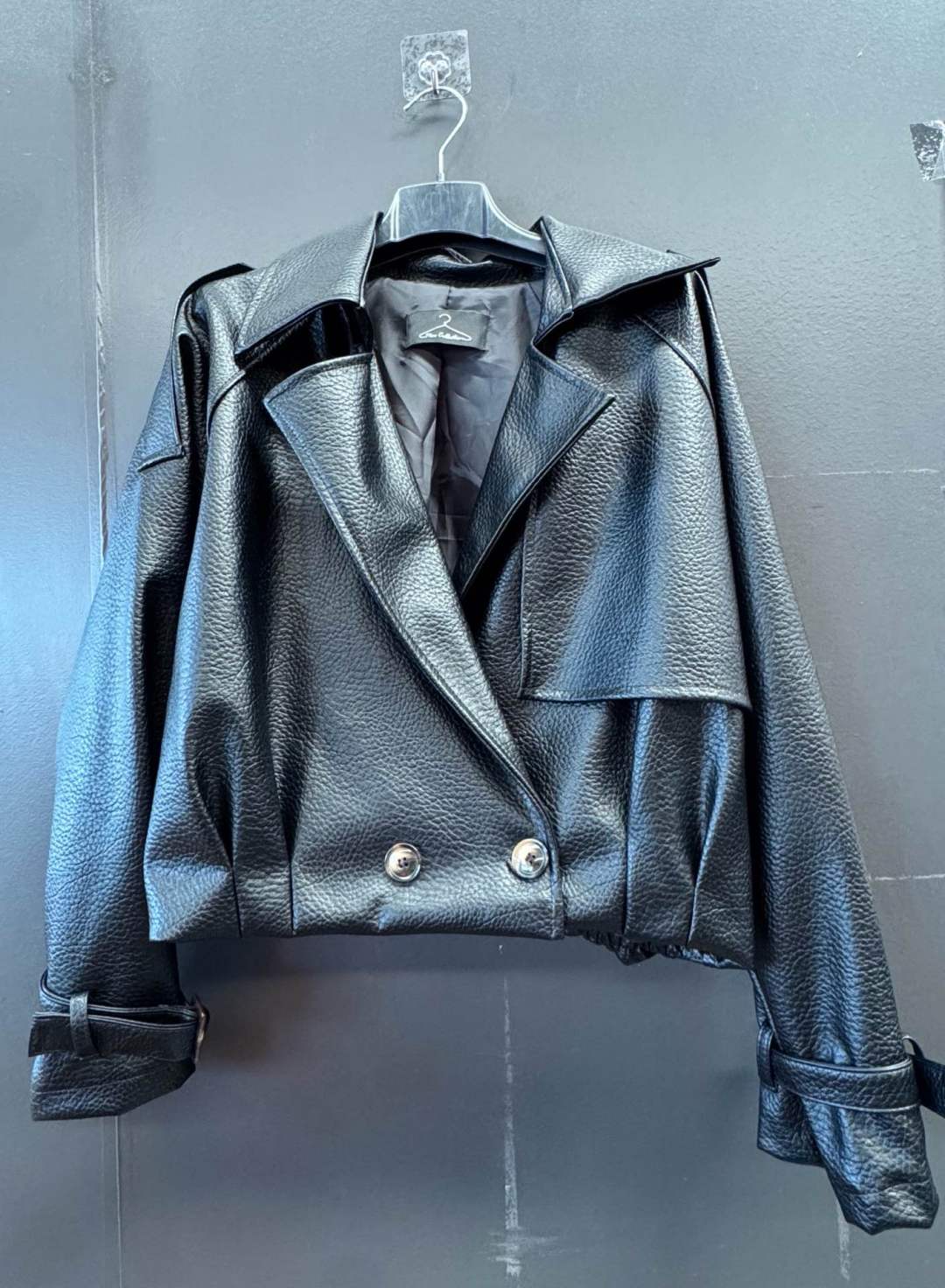 Oversize Cropped-Jacke mit Revers