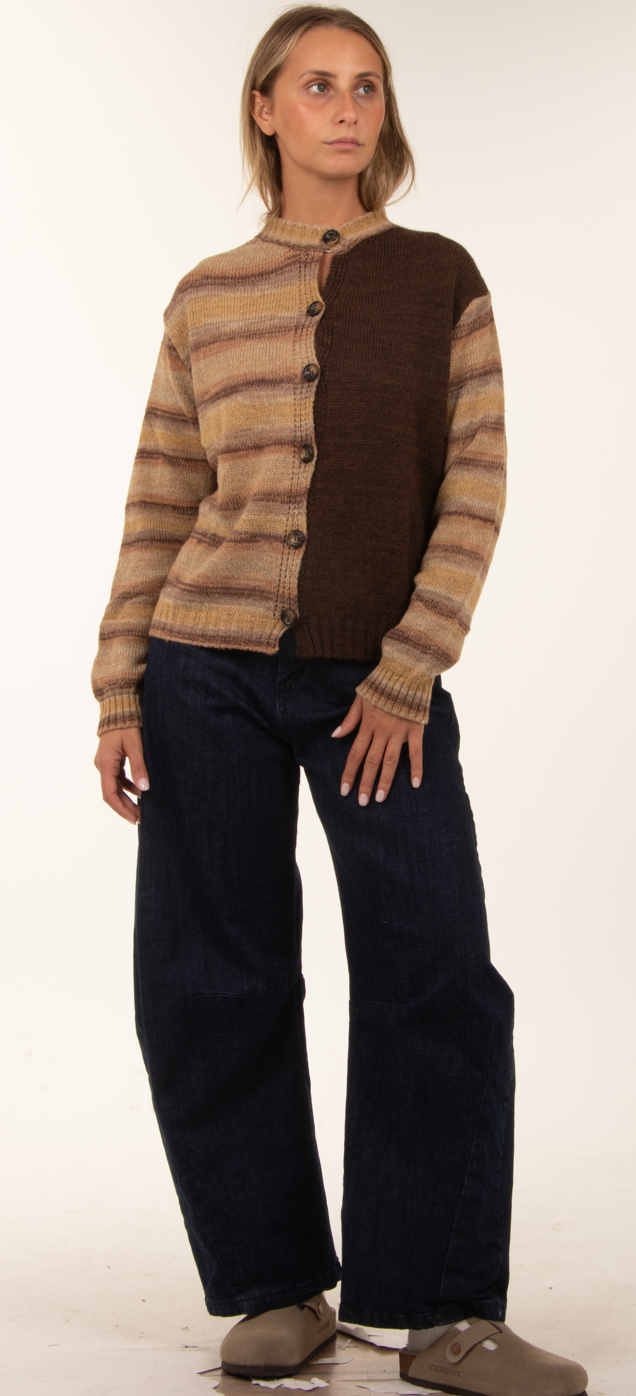 Color-Block Cardigan, gerader Schnitt