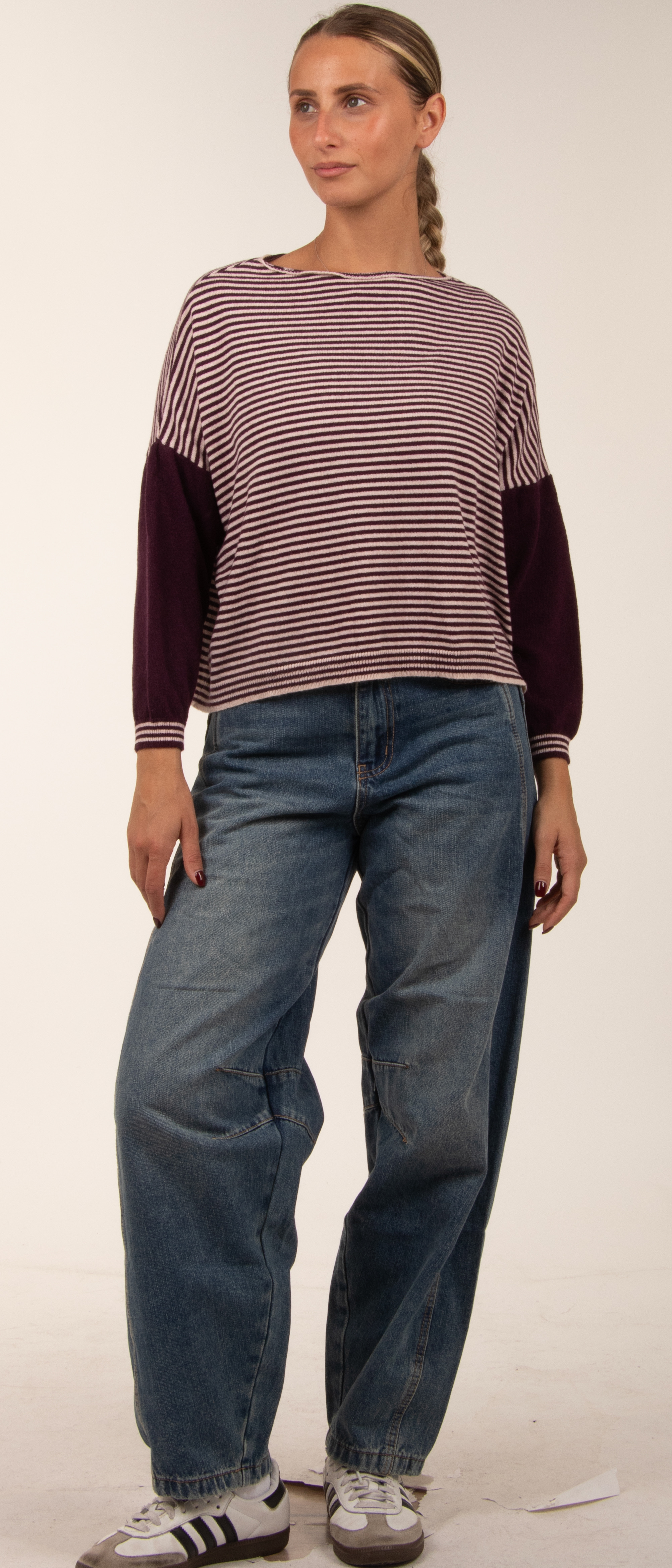 Oversize Pullover mit Streifen
