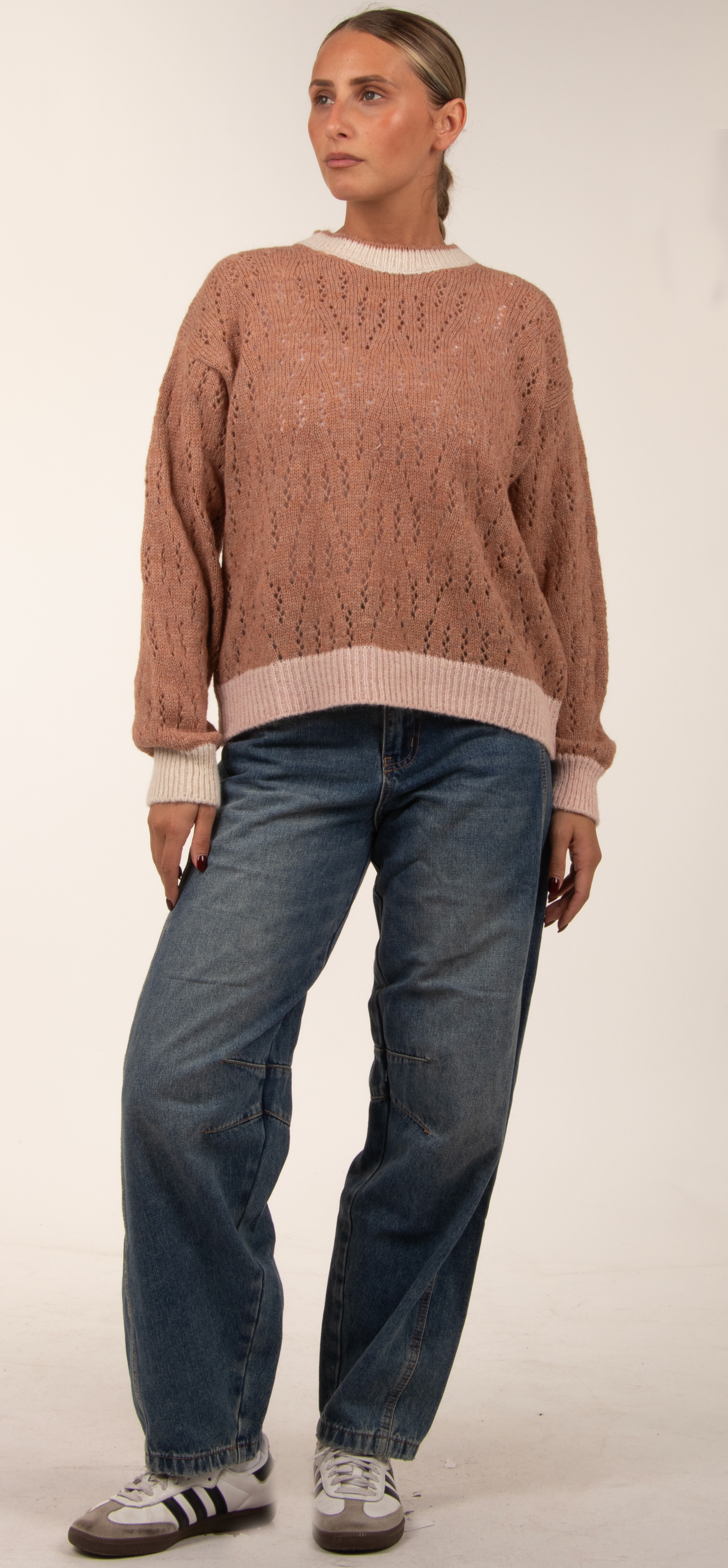 Lockerer Pullover mit geometrischem Muster
