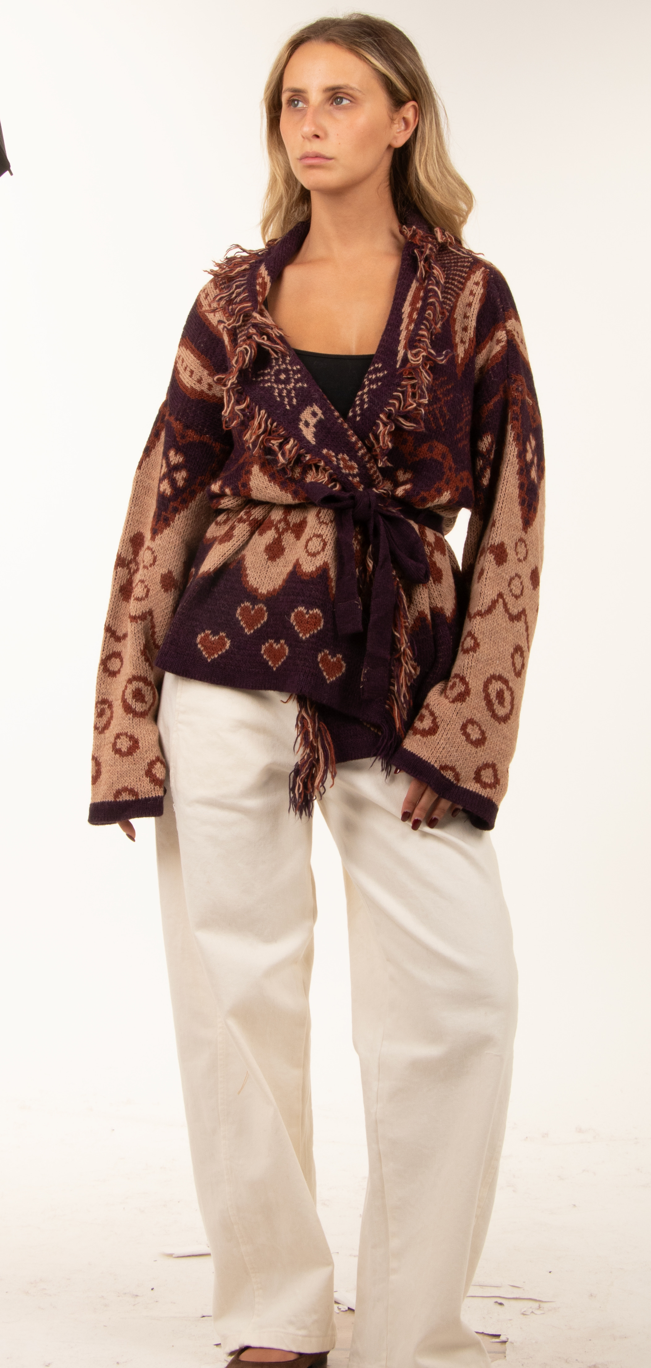 Lockerer Cardigan mit Fransen