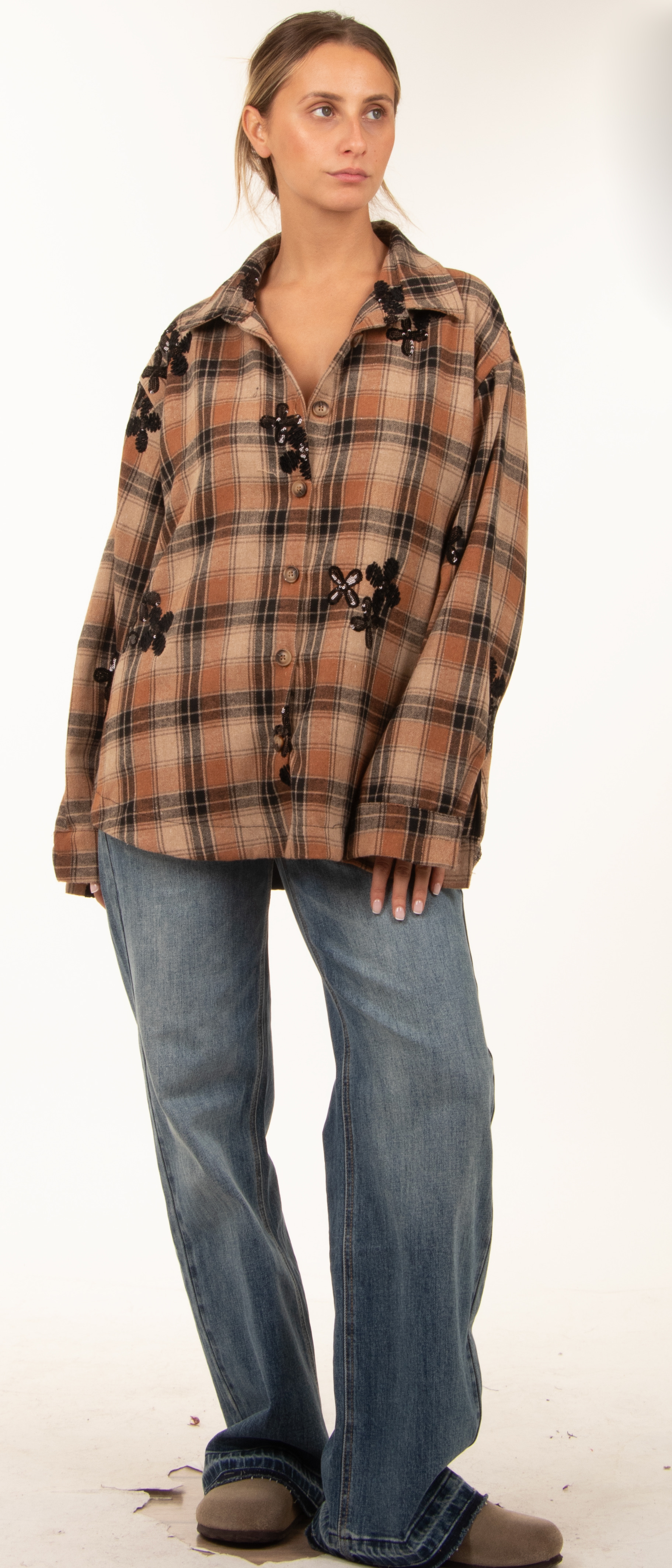 Oversize-Hemd mit Karomuster