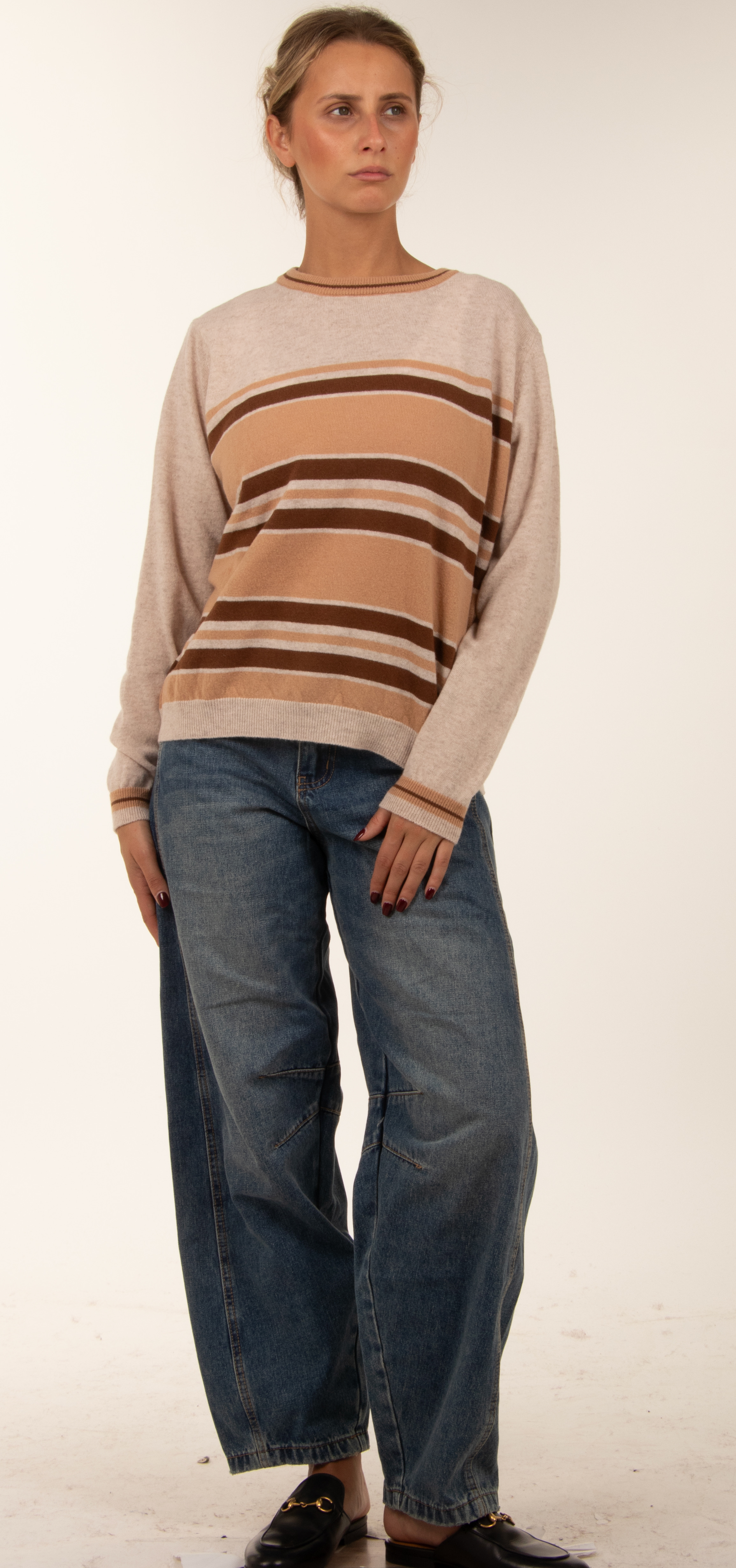 Gestreifter Pullover mit geradem Schnitt