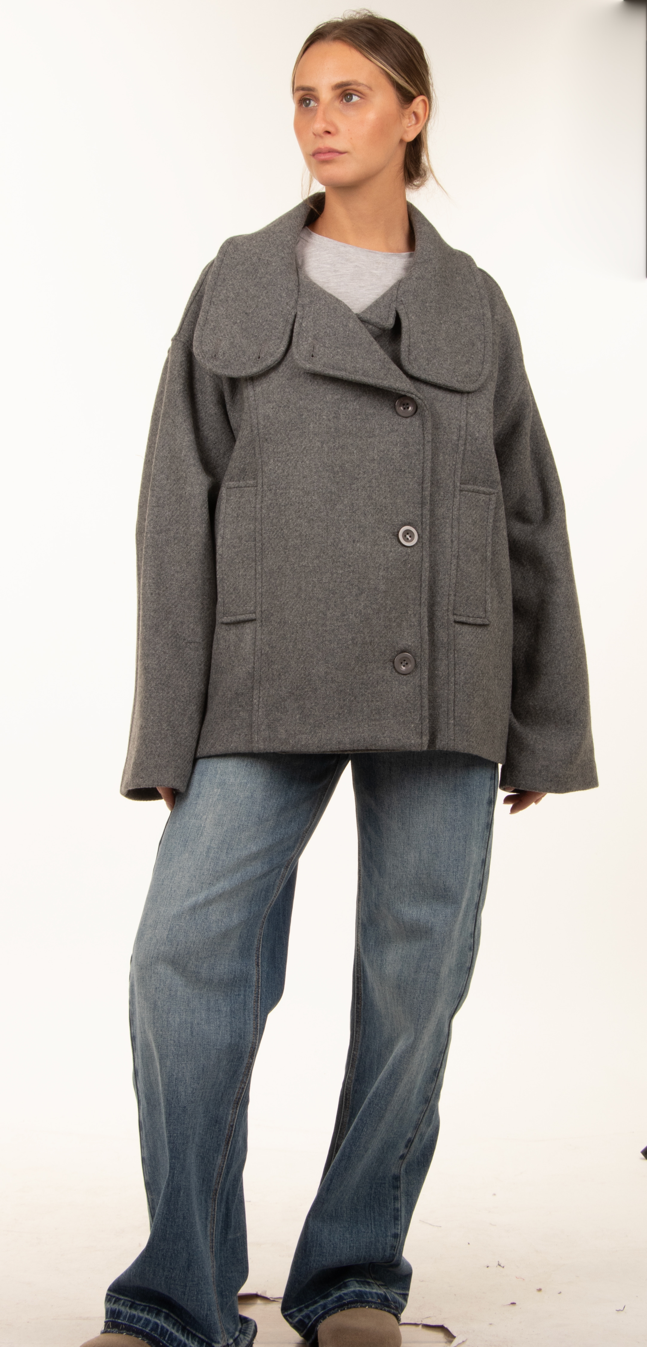 Oversize-Mantel mit Revers