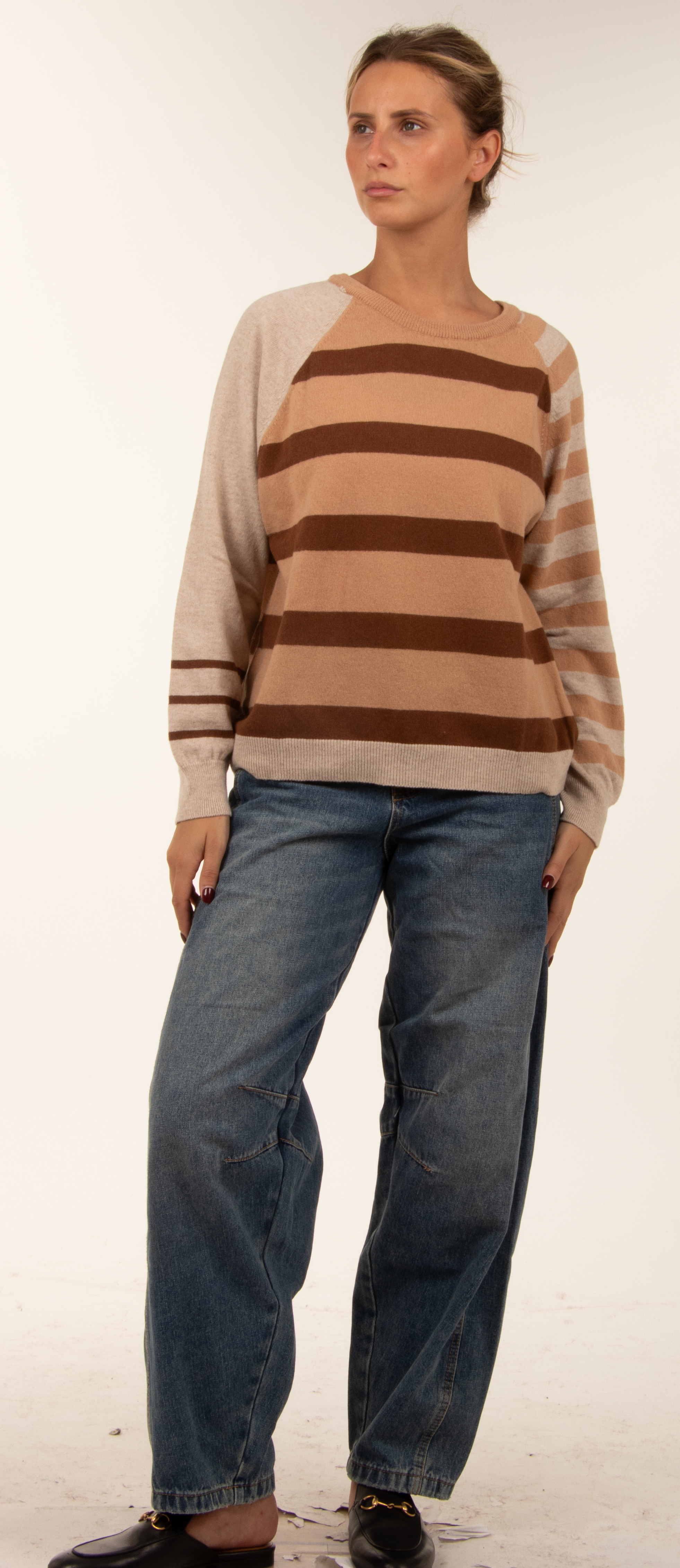 Raglan-Pullover mit Streifen