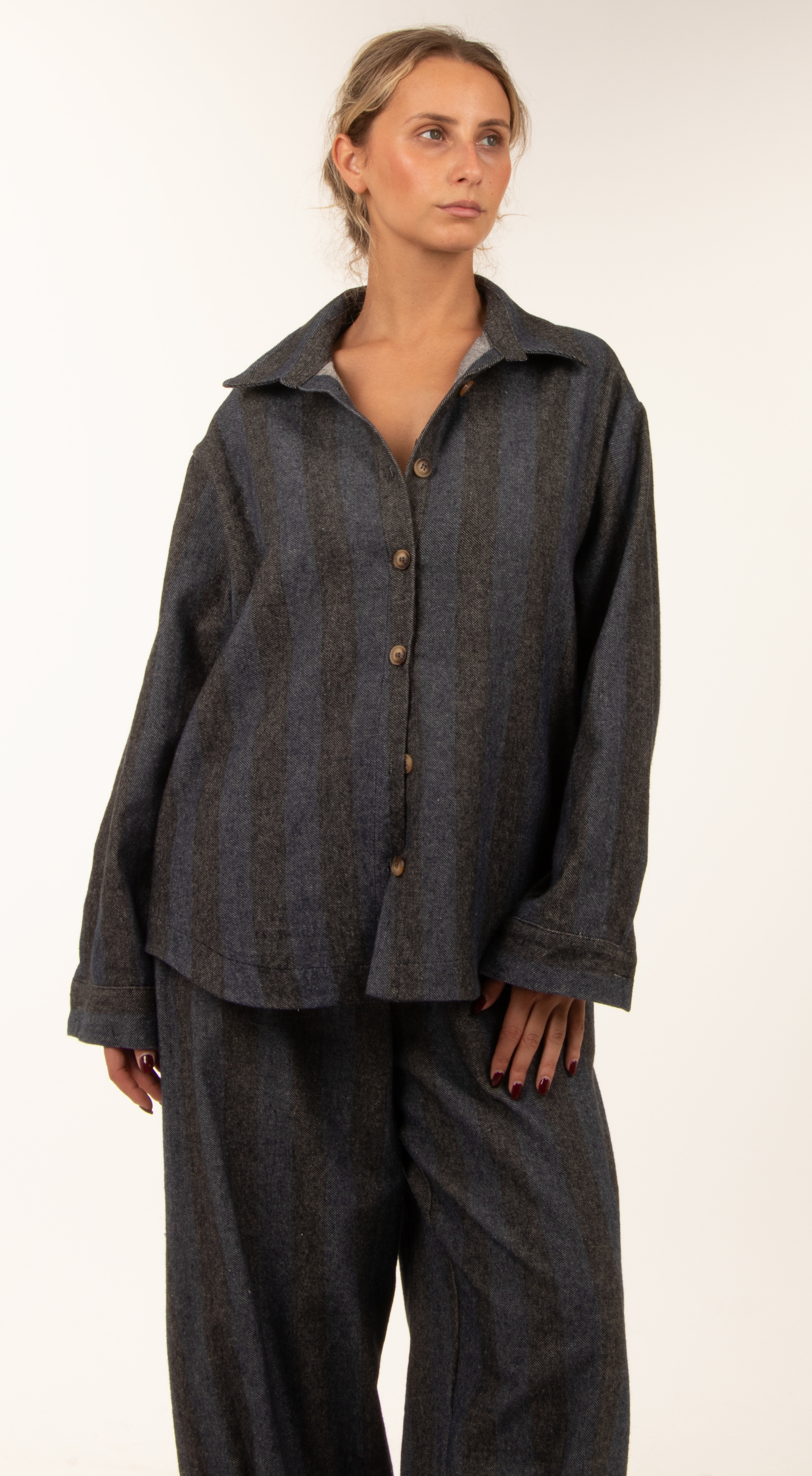 Oversize Hemd mit Streifen
