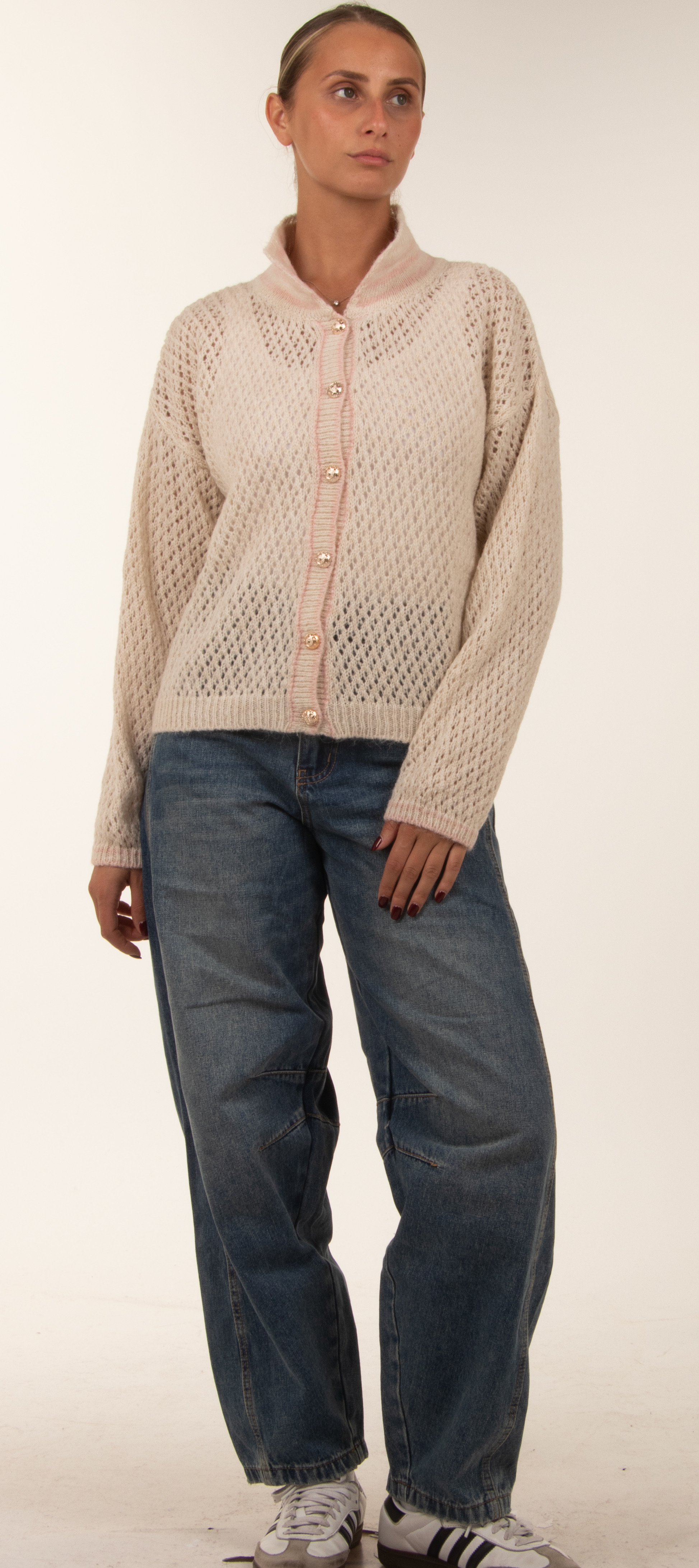 Polo-Cardigan mit Knöpfen