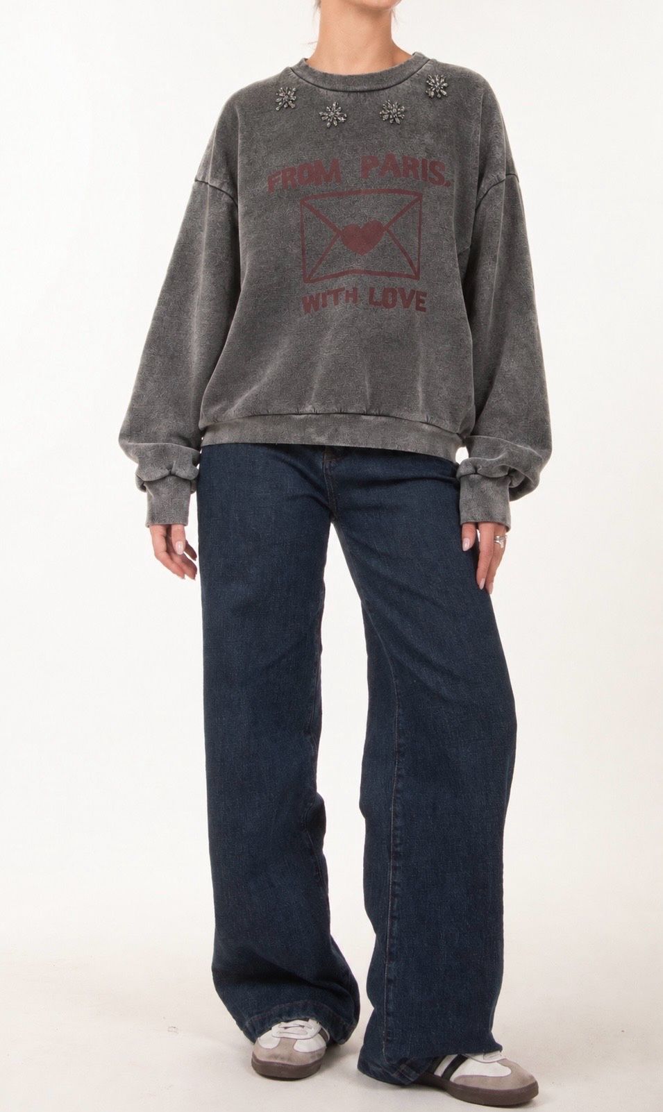 Oversize-Sweatshirt mit Stickerei
