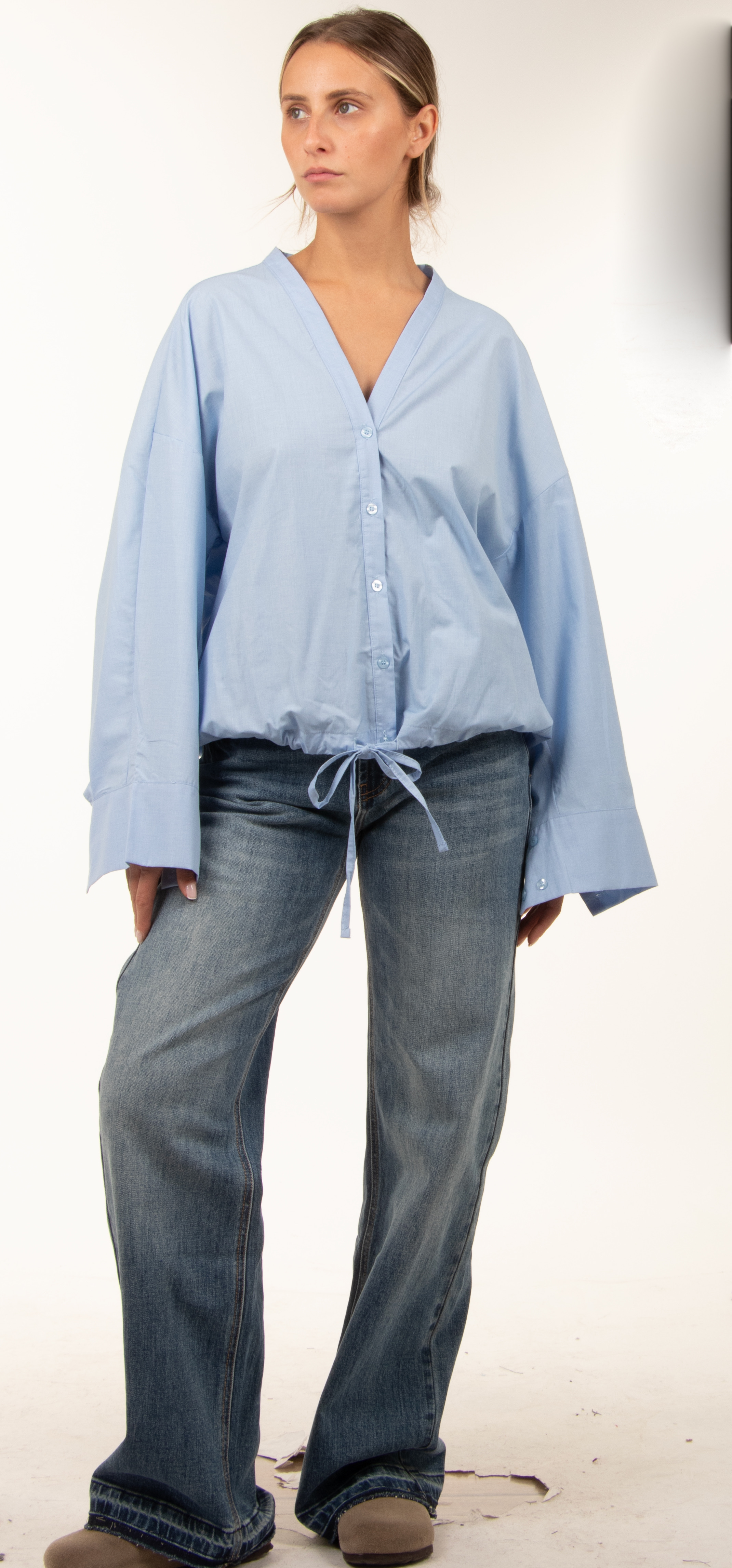 Oversize-Hemd mit Kordelzug