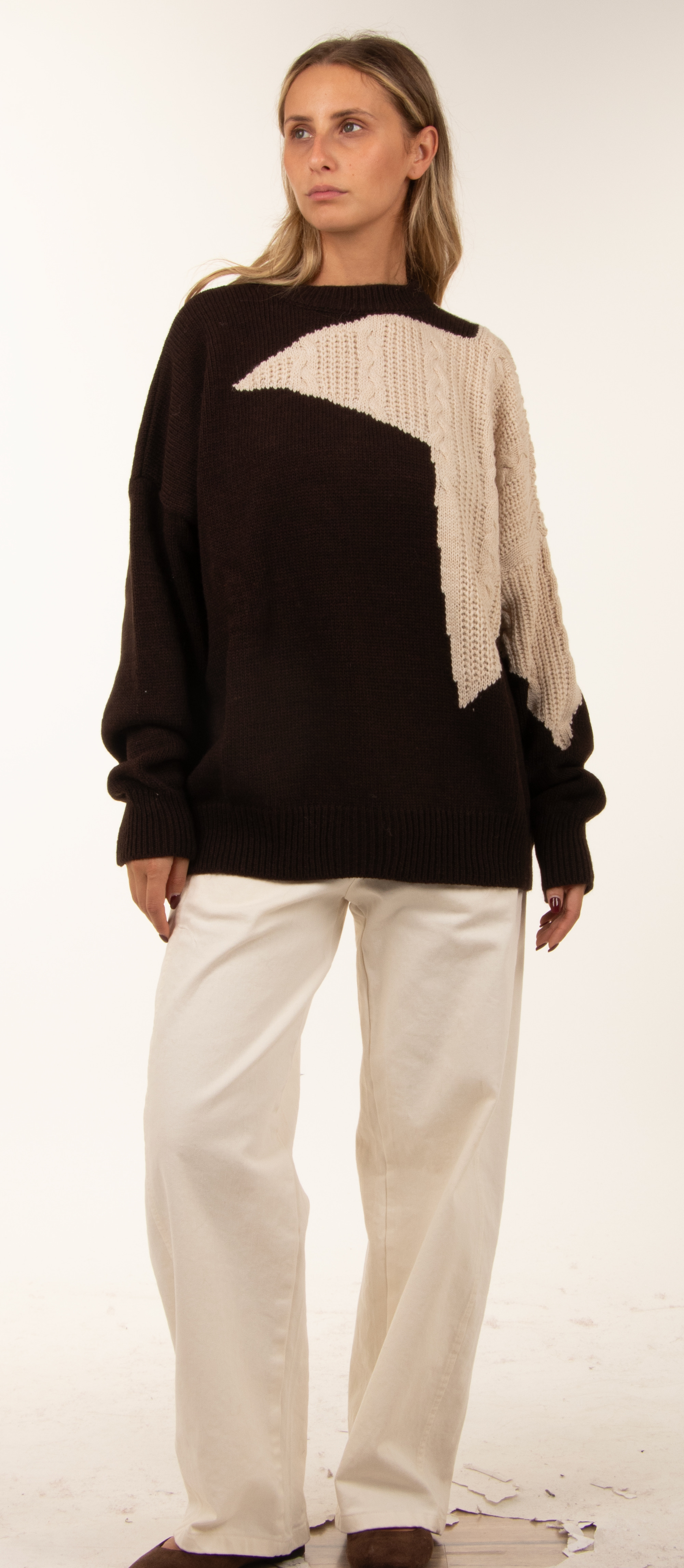 Oversize Pullover im Color‑Block