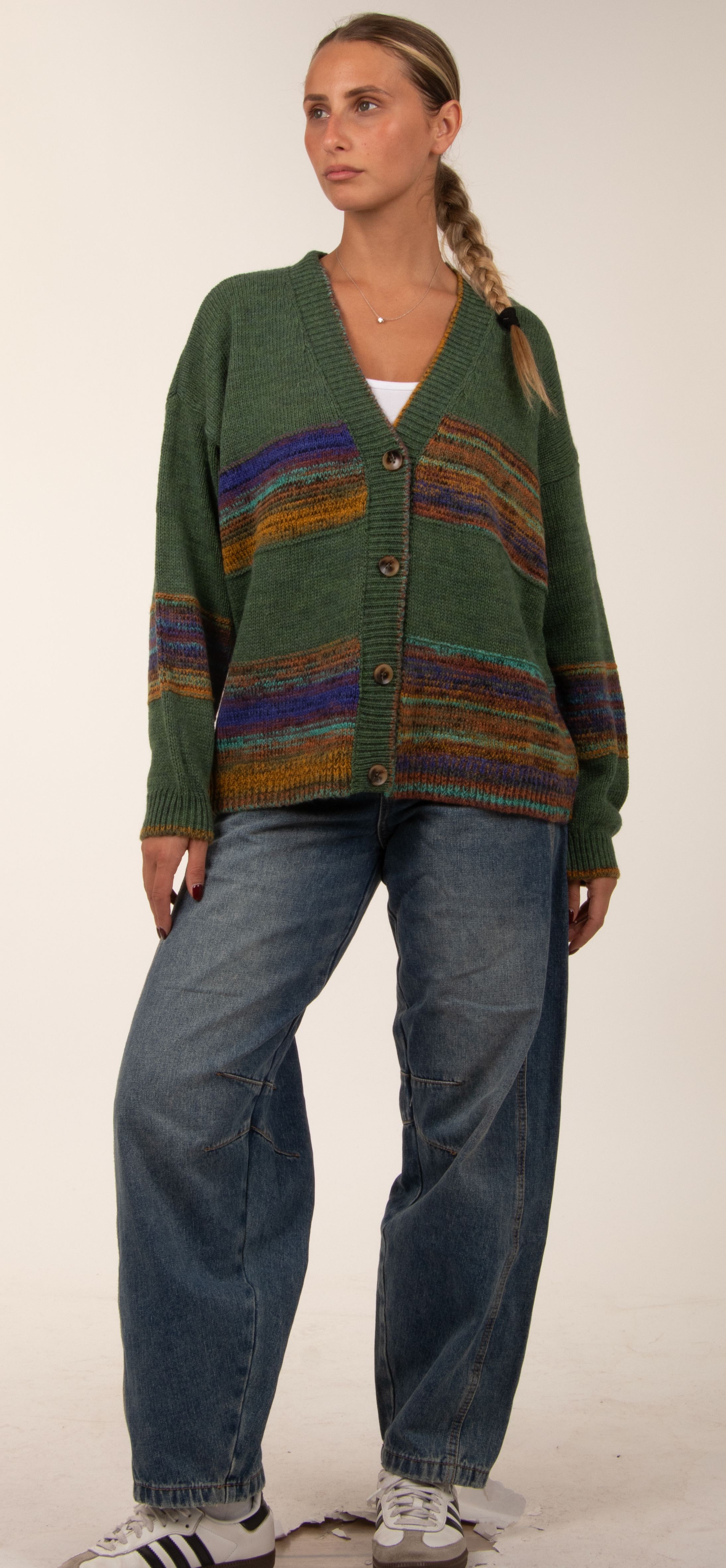 Oversized Cardigan mit Streifen