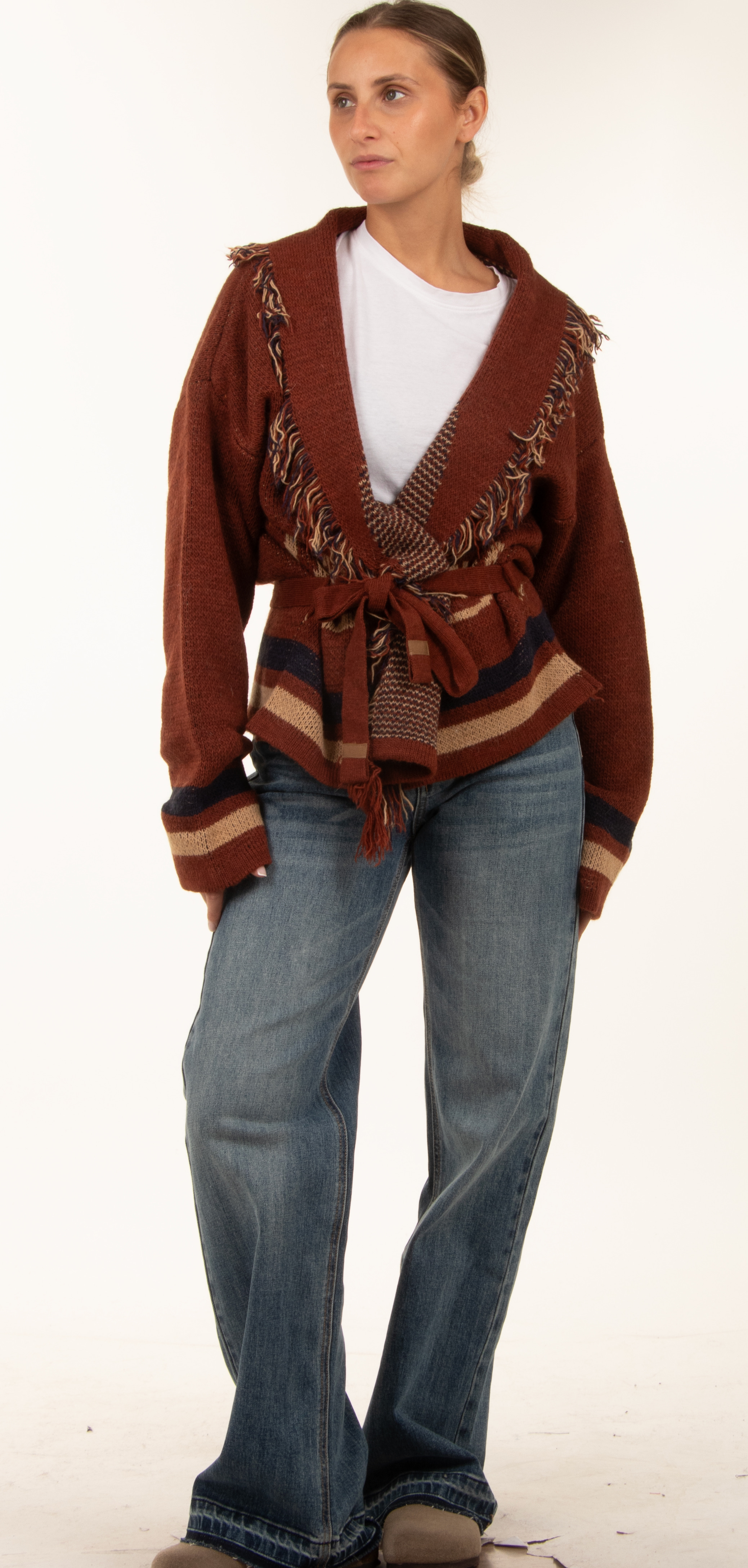Oversize Cardigan mit Fransen