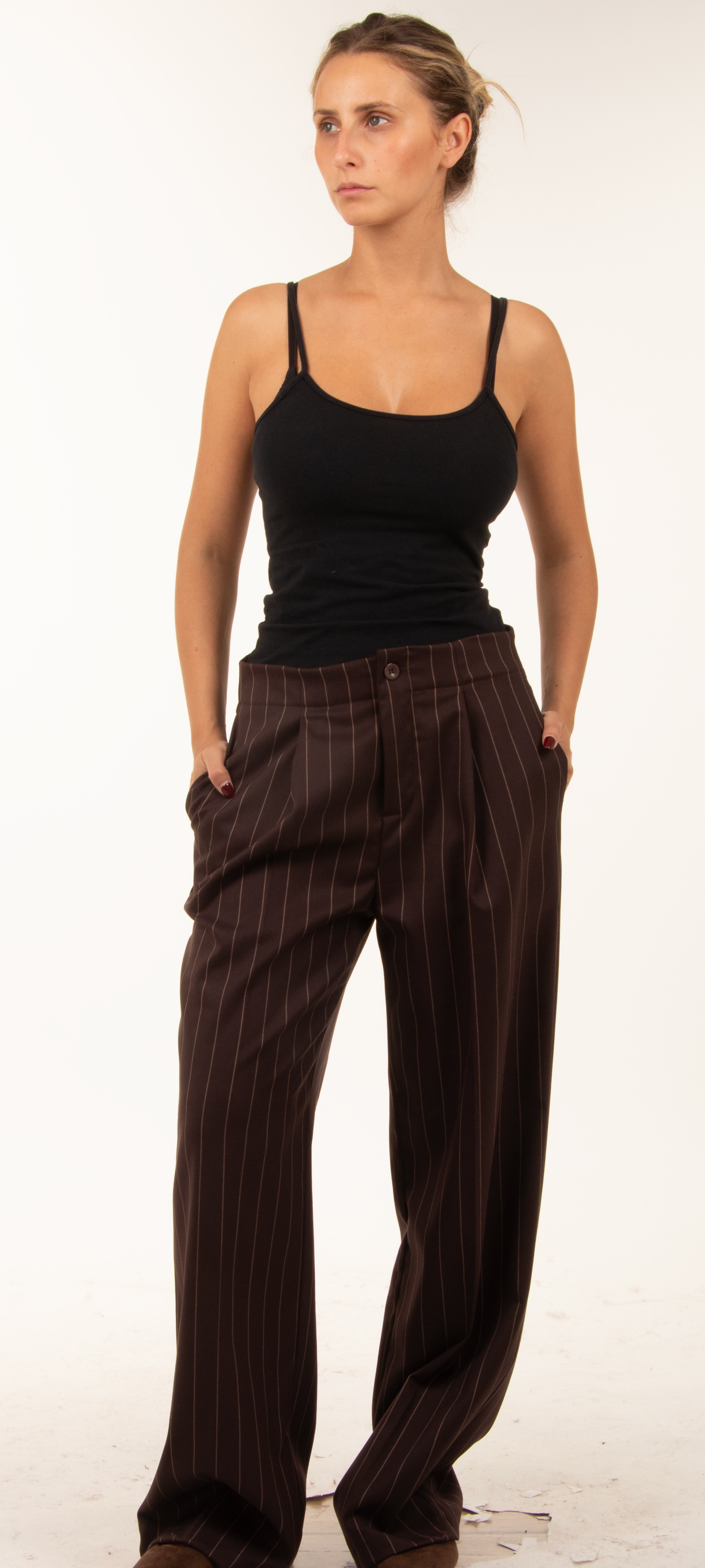 Wide-Leg-Hose mit Falten