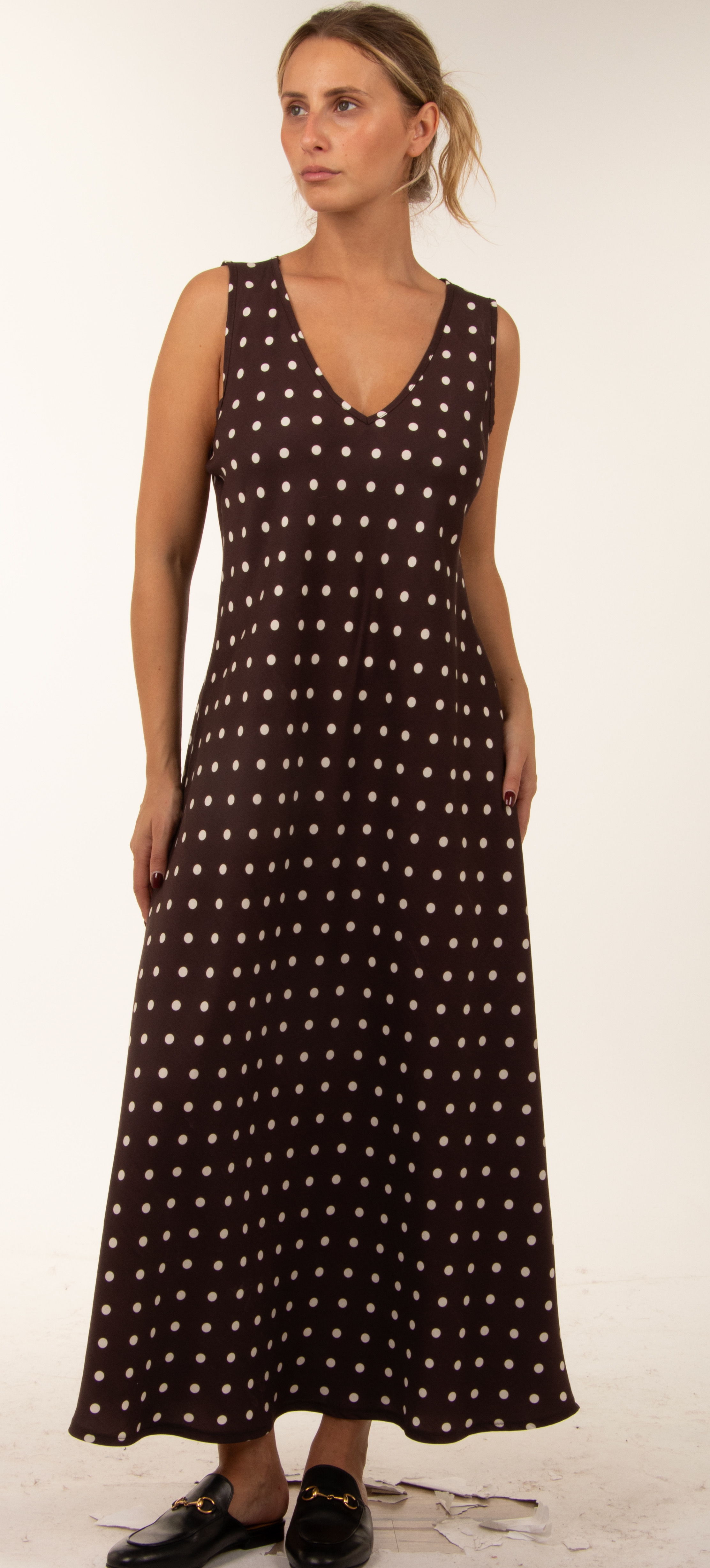 Maxi‑Kleid mit V‑Ausschnitt