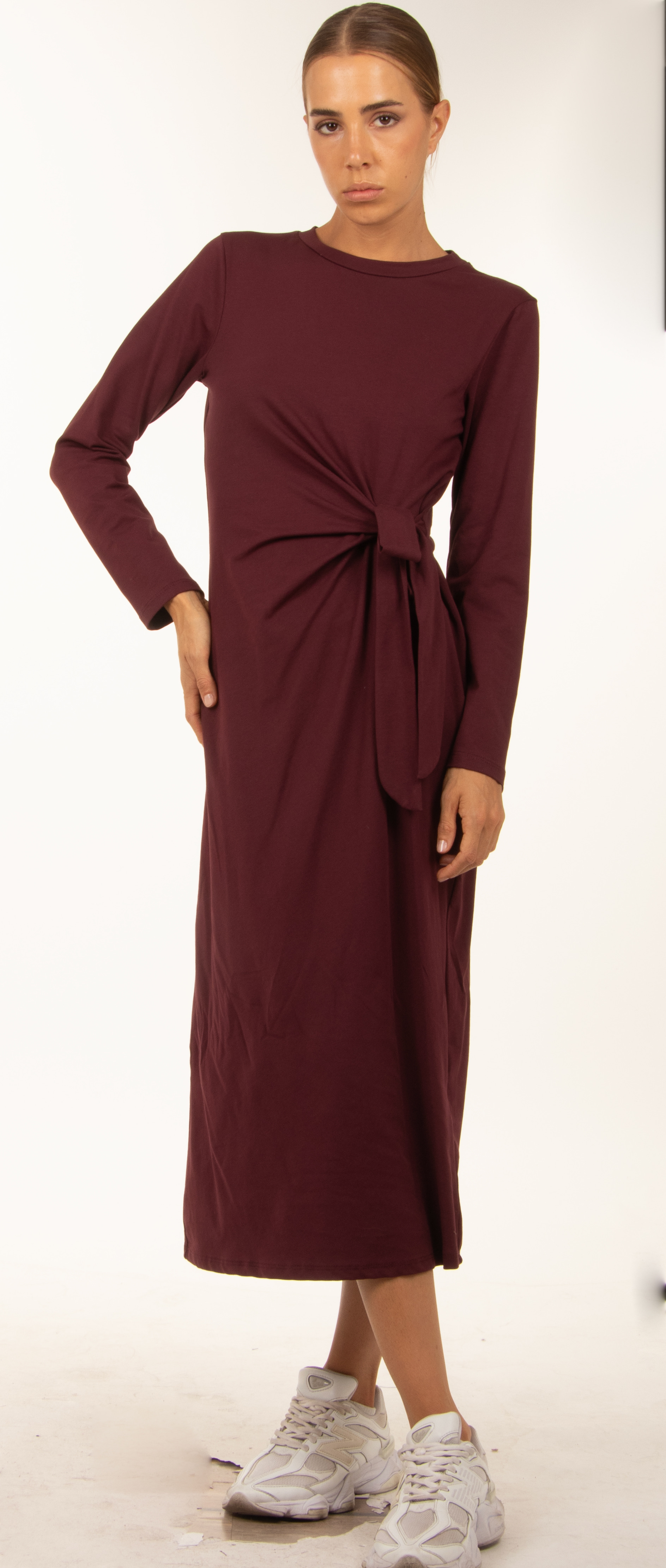 Wickel-Midikleid mit Gürtel